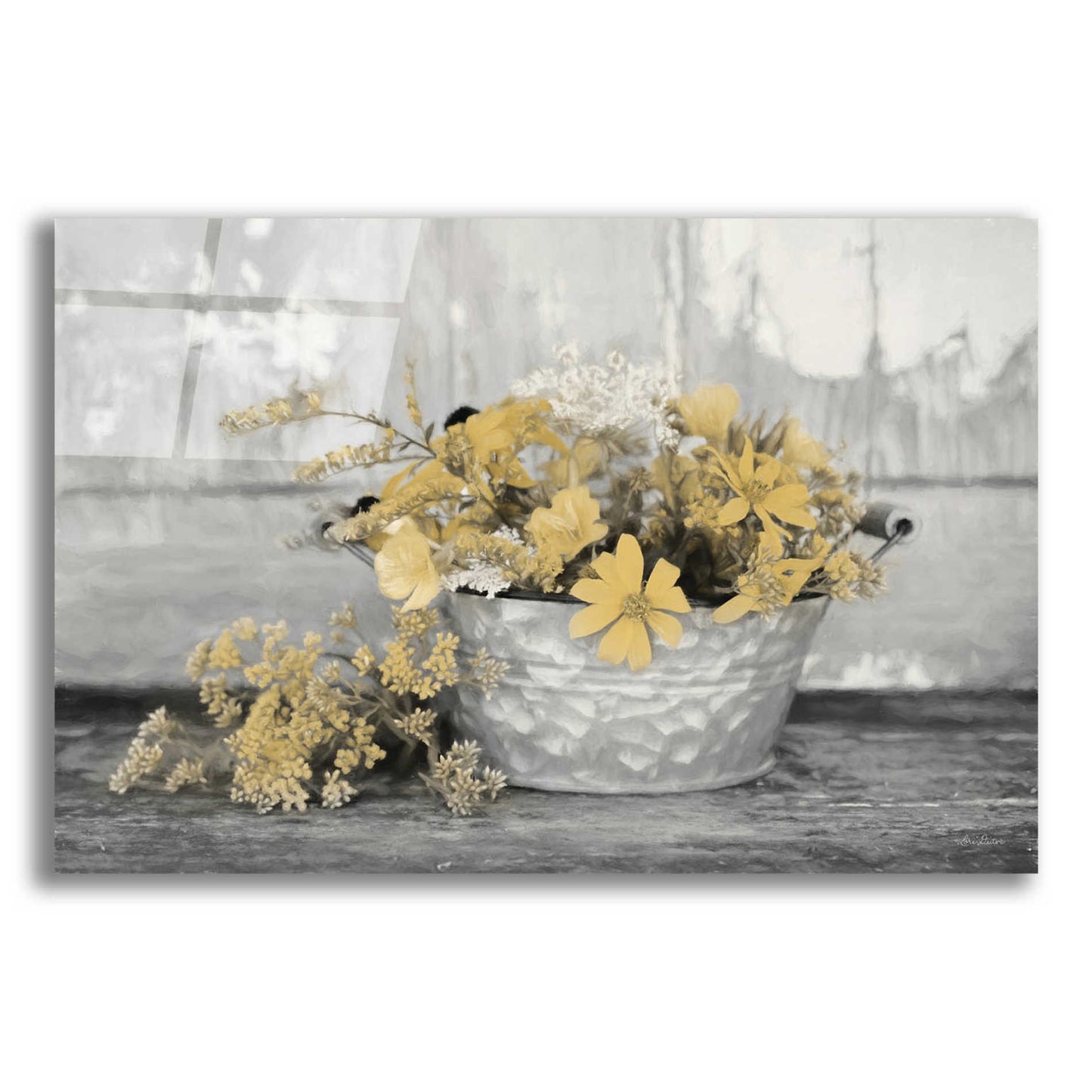 Epic Art 'Gold Wildflowers I' by Lori Deiter Acrylic Glass Wall Art,16x12