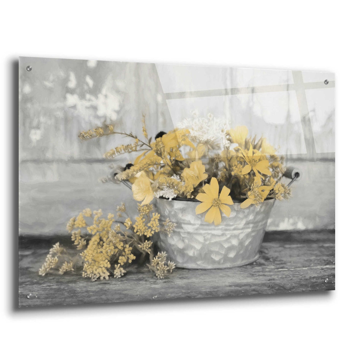 Epic Art 'Gold Wildflowers I' by Lori Deiter Acrylic Glass Wall Art,36x24