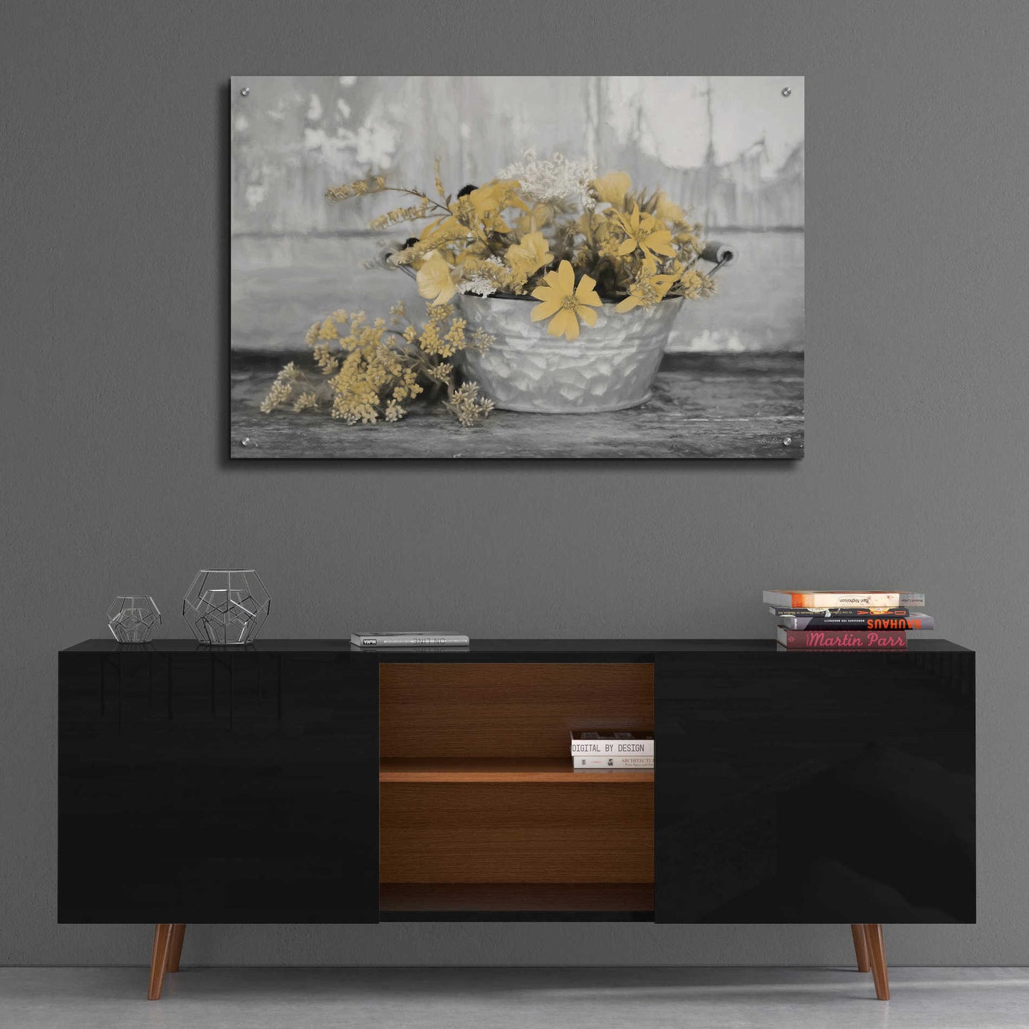 Epic Art 'Gold Wildflowers I' by Lori Deiter Acrylic Glass Wall Art,36x24