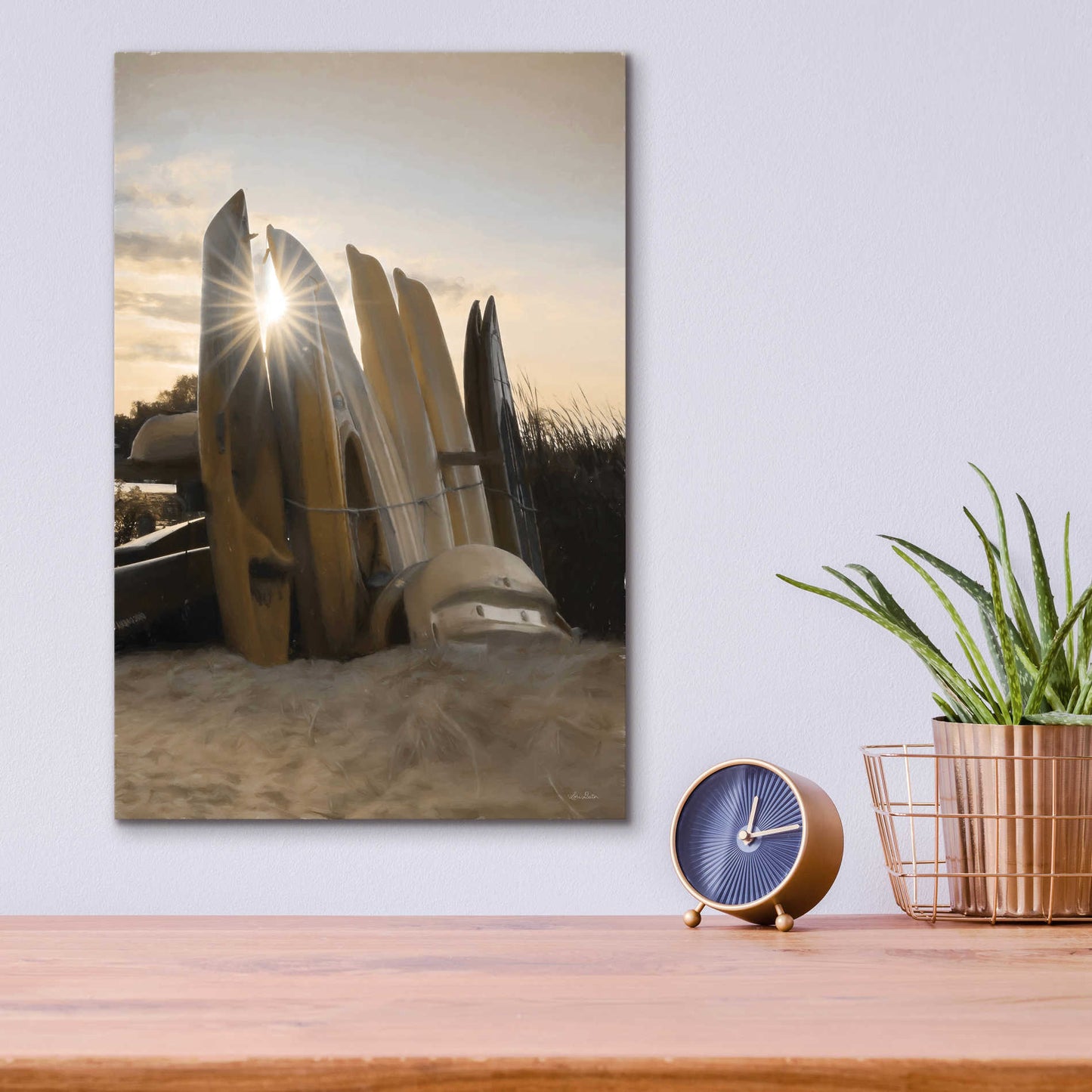 Epic Art 'Beach Kayaks' by Lori Deiter Acrylic Glass Wall Art,12x16