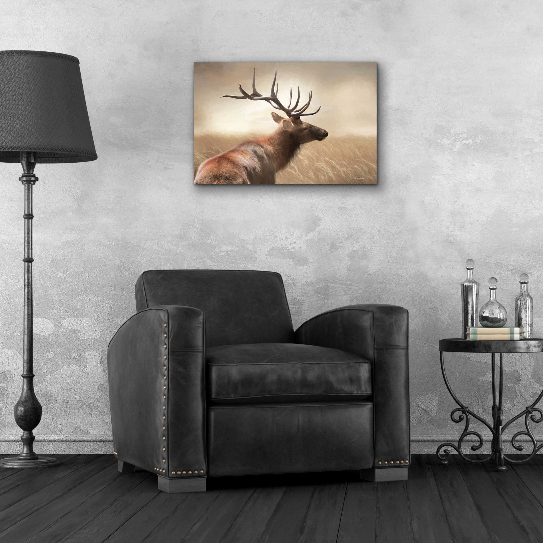 Epic Art 'Elk in the Grass' by Lori Deiter Acrylic Glass Wall Art,24x16