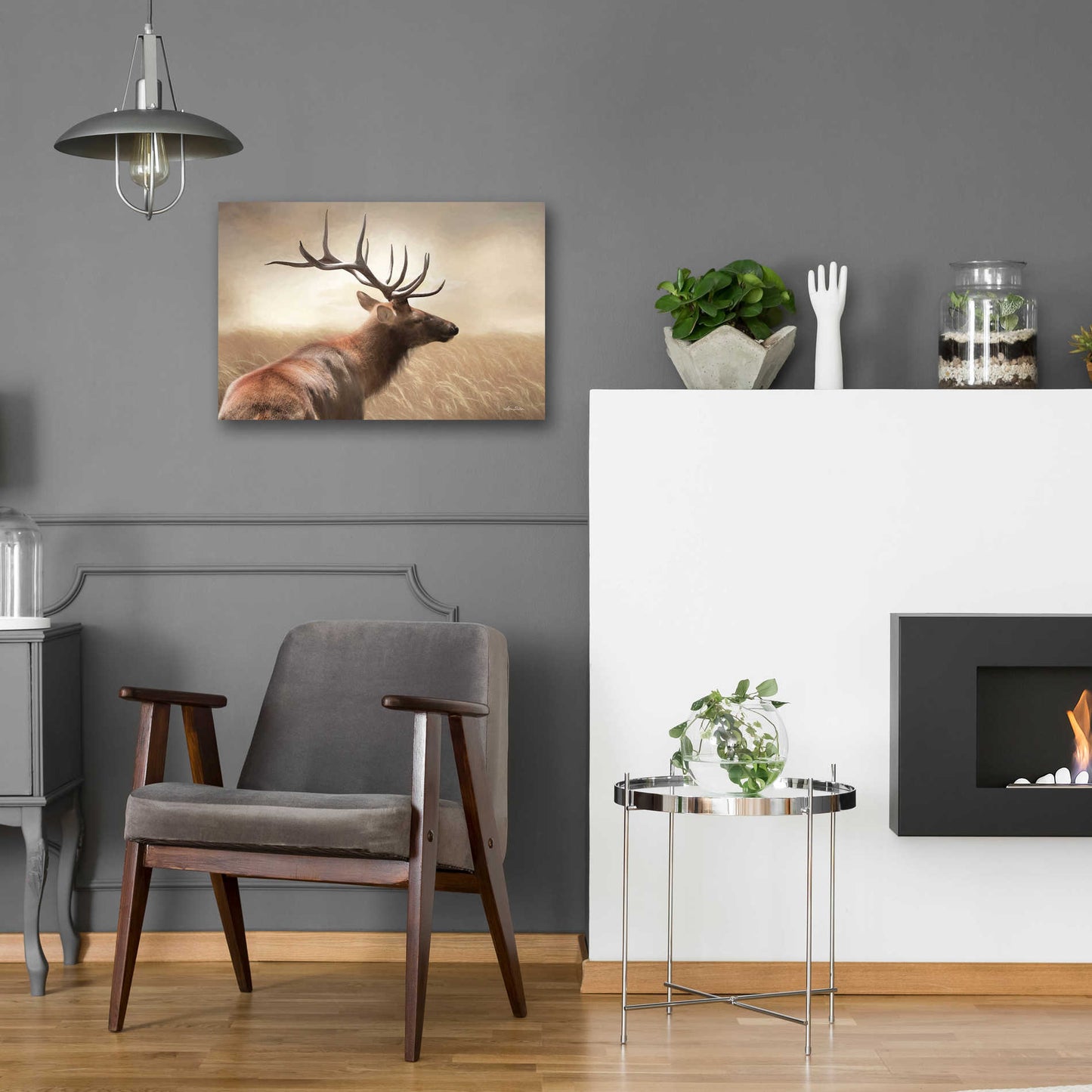 Epic Art 'Elk in the Grass' by Lori Deiter Acrylic Glass Wall Art,24x16