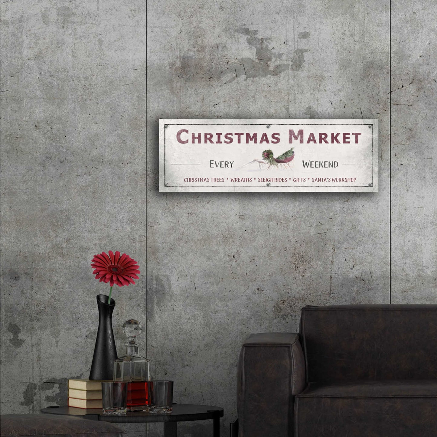 Epic Art 'Christmas Market' by Lori Deiter Acrylic Glass Wall Art,36x12