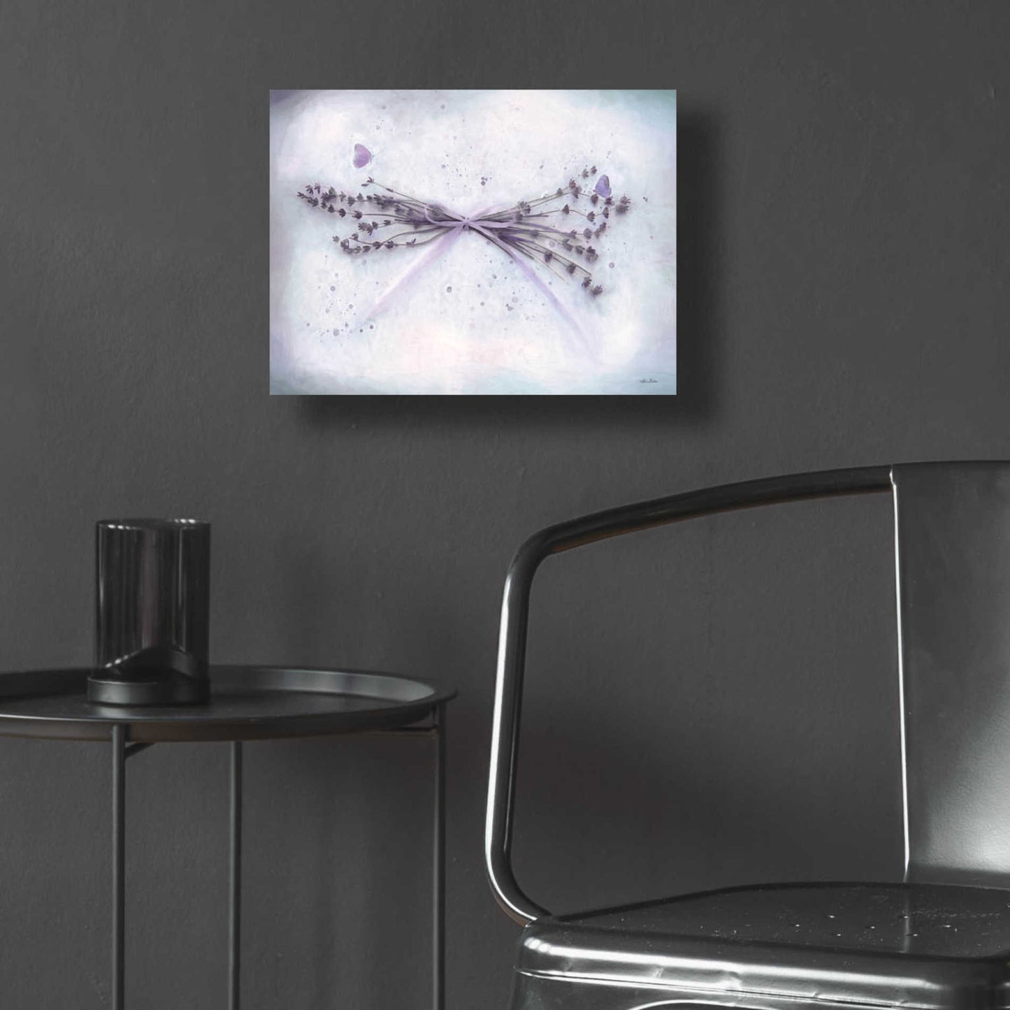 Epic Art 'Lavender and Butterflies II' by Lori Deiter Acrylic Glass Wall Art,16x12