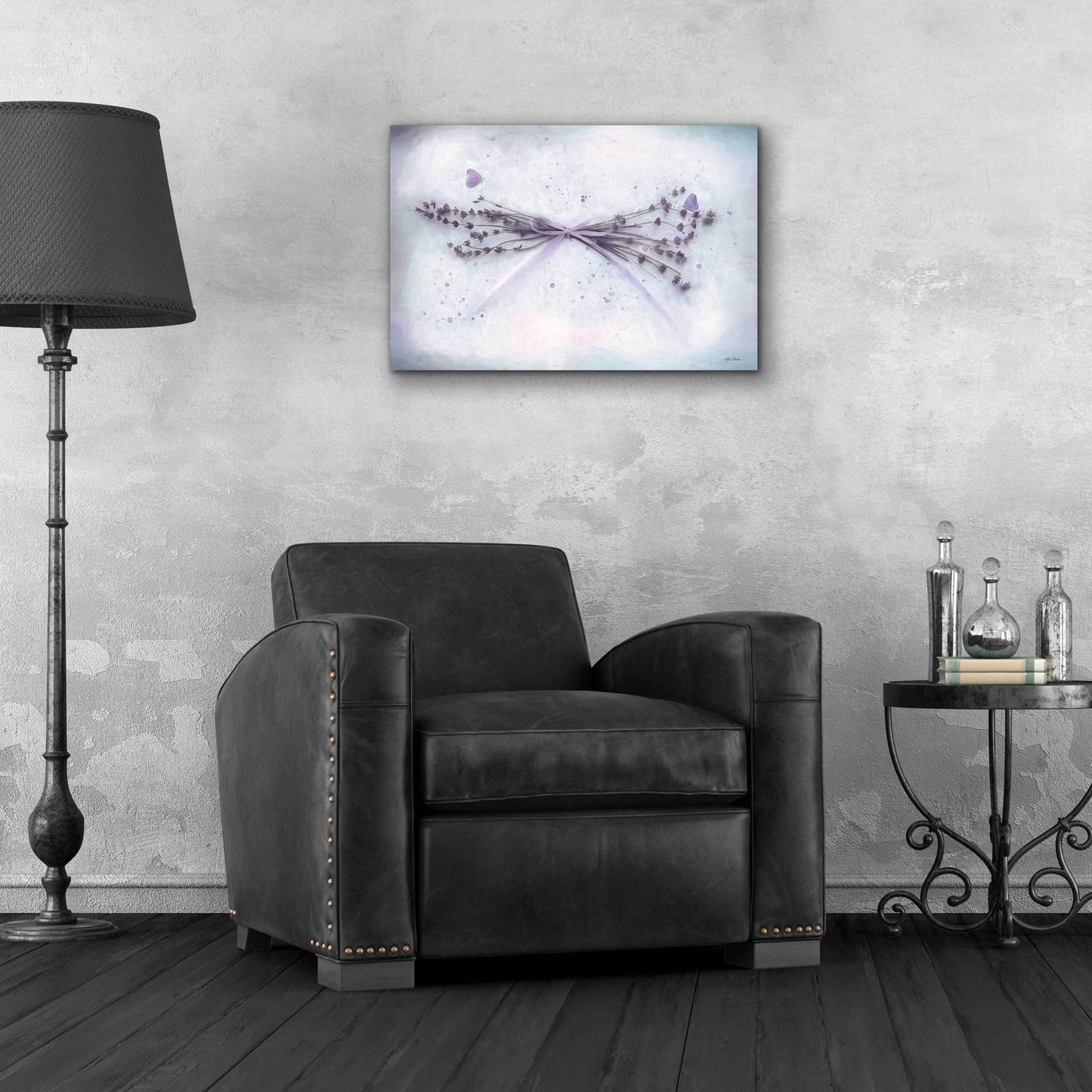 Epic Art 'Lavender and Butterflies II' by Lori Deiter Acrylic Glass Wall Art,24x16