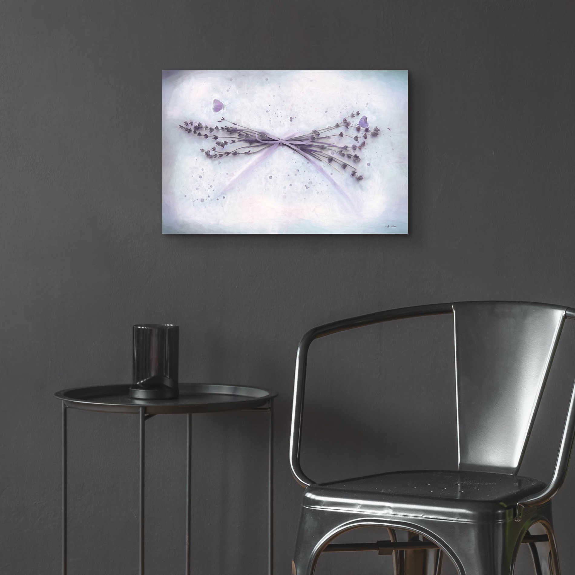 Epic Art 'Lavender and Butterflies II' by Lori Deiter Acrylic Glass Wall Art,24x16