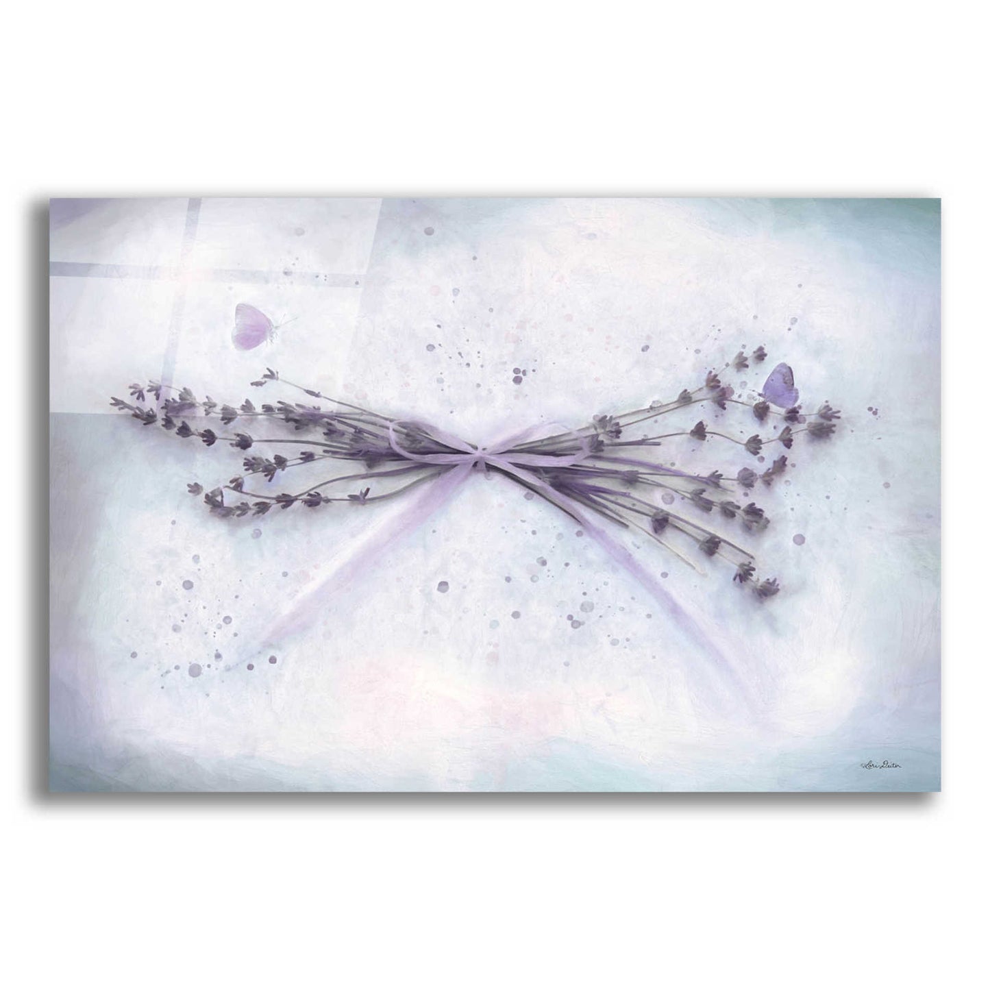 Epic Art 'Lavender and Butterflies II' by Lori Deiter Acrylic Glass Wall Art