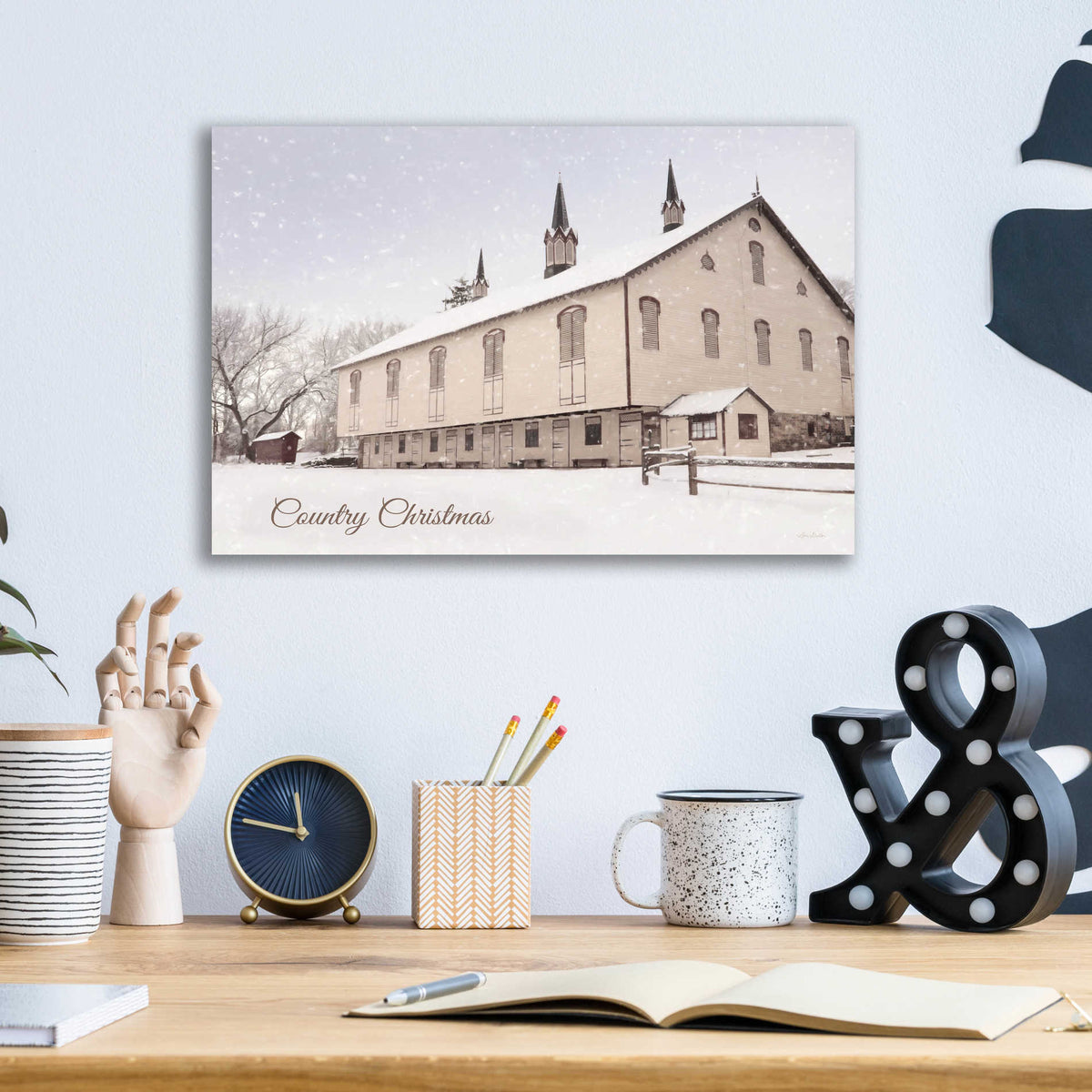 Epic Art 'Country Christmas Church' by Lori Deiter Acrylic Glass Wall Art,16x12