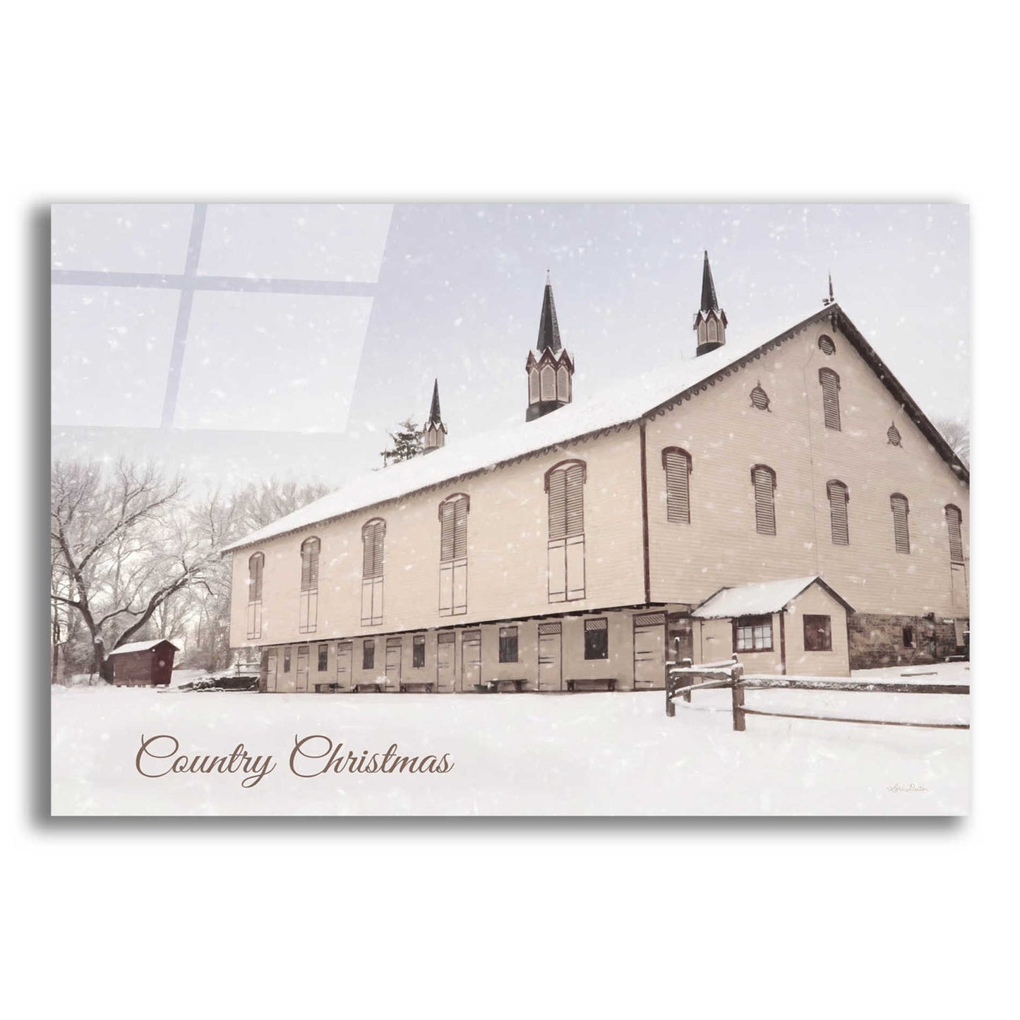 Epic Art 'Country Christmas Church' by Lori Deiter Acrylic Glass Wall Art,16x12
