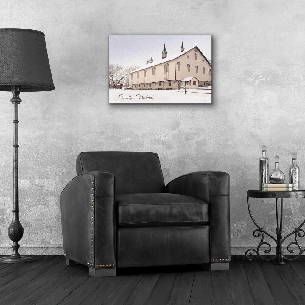 Epic Art 'Country Christmas Church' by Lori Deiter Acrylic Glass Wall Art,24x16