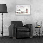 Epic Art 'Happy Holidays Lighthouse' by Lori Deiter Acrylic Glass Wall Art,24x16