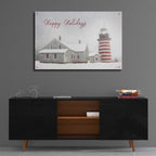 Epic Art 'Happy Holidays Lighthouse' by Lori Deiter Acrylic Glass Wall Art,36x24