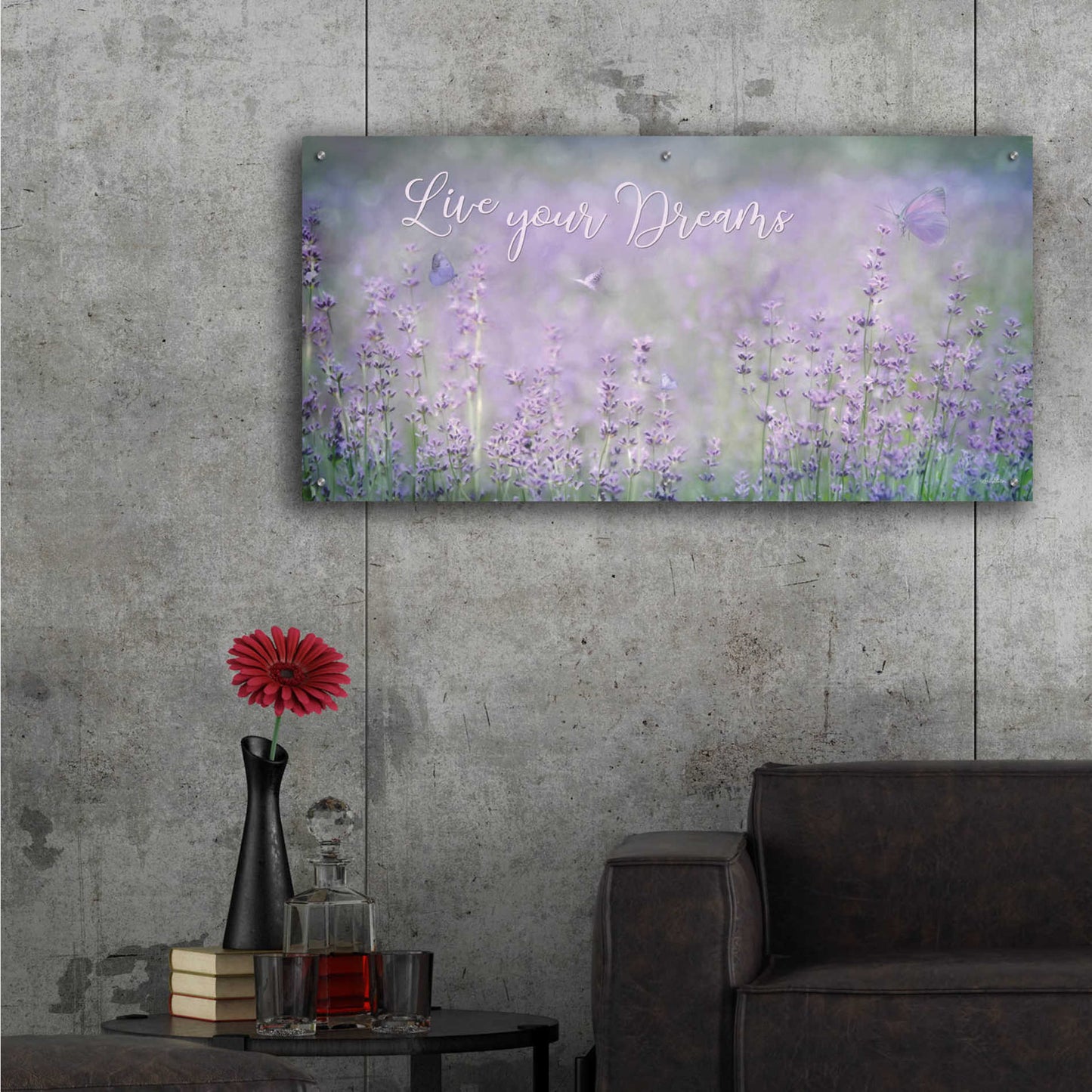 Epic Art 'Live Your Dreams' by Lori Deiter Acrylic Glass Wall Art,48x24