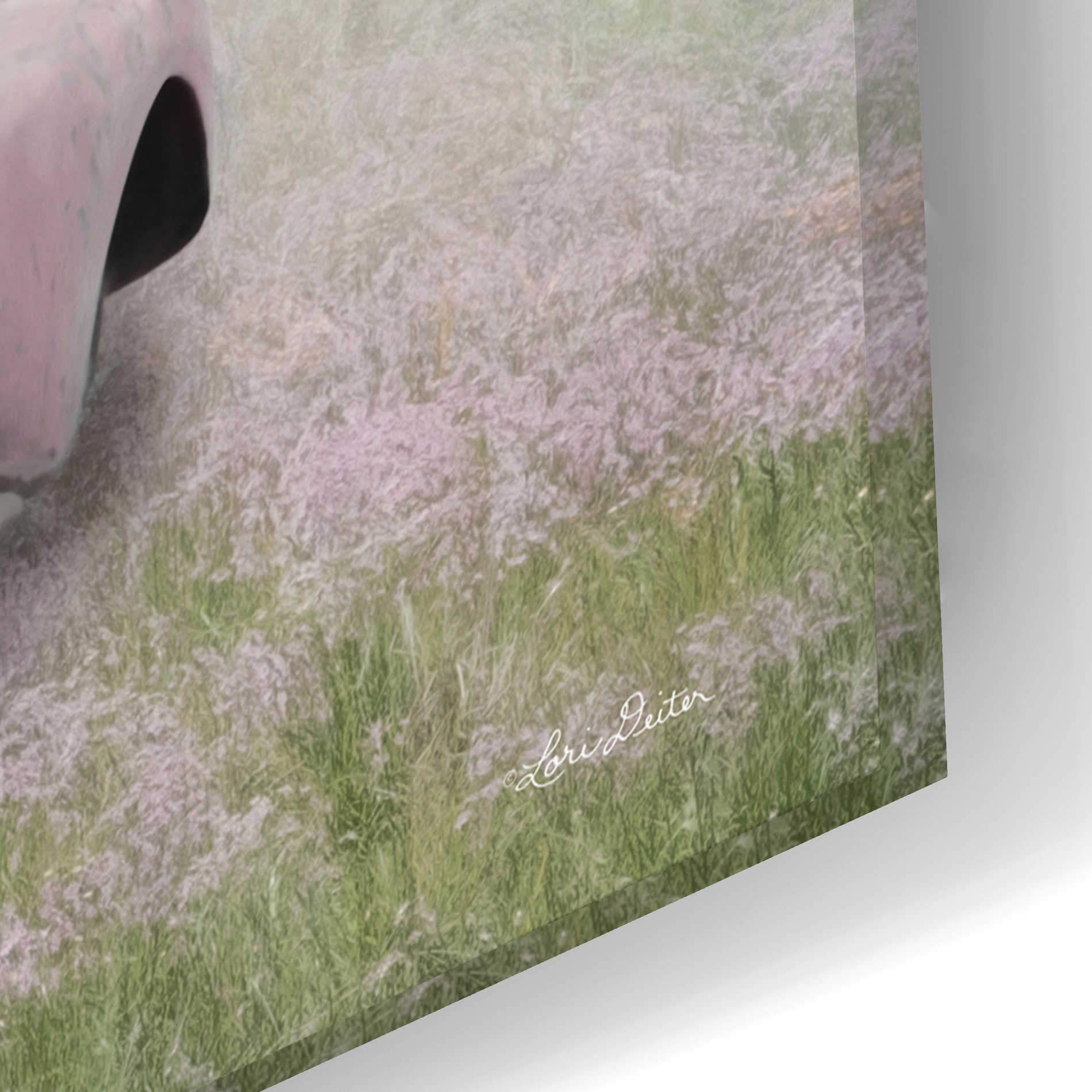 Epic Art 'Pink Flower Truck' by Lori Deiter Acrylic Glass Wall Art,24x16