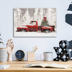 Epic Art 'Red Truck with Christmas Tree II' by Lori Deiter Acrylic Glass Wall Art,16x12