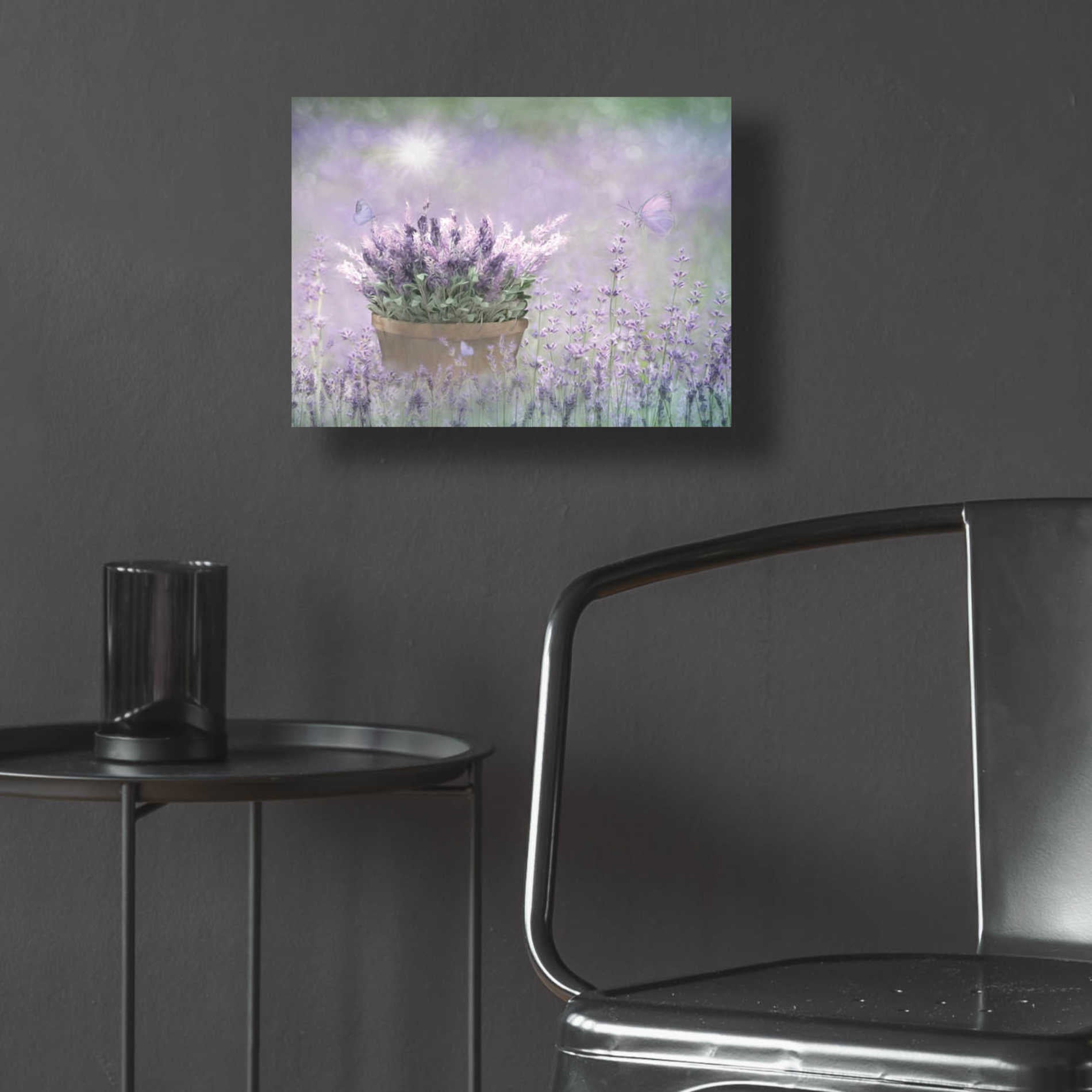 Epic Art 'Lavender Basket' by Lori Deiter Acrylic Glass Wall Art,16x12