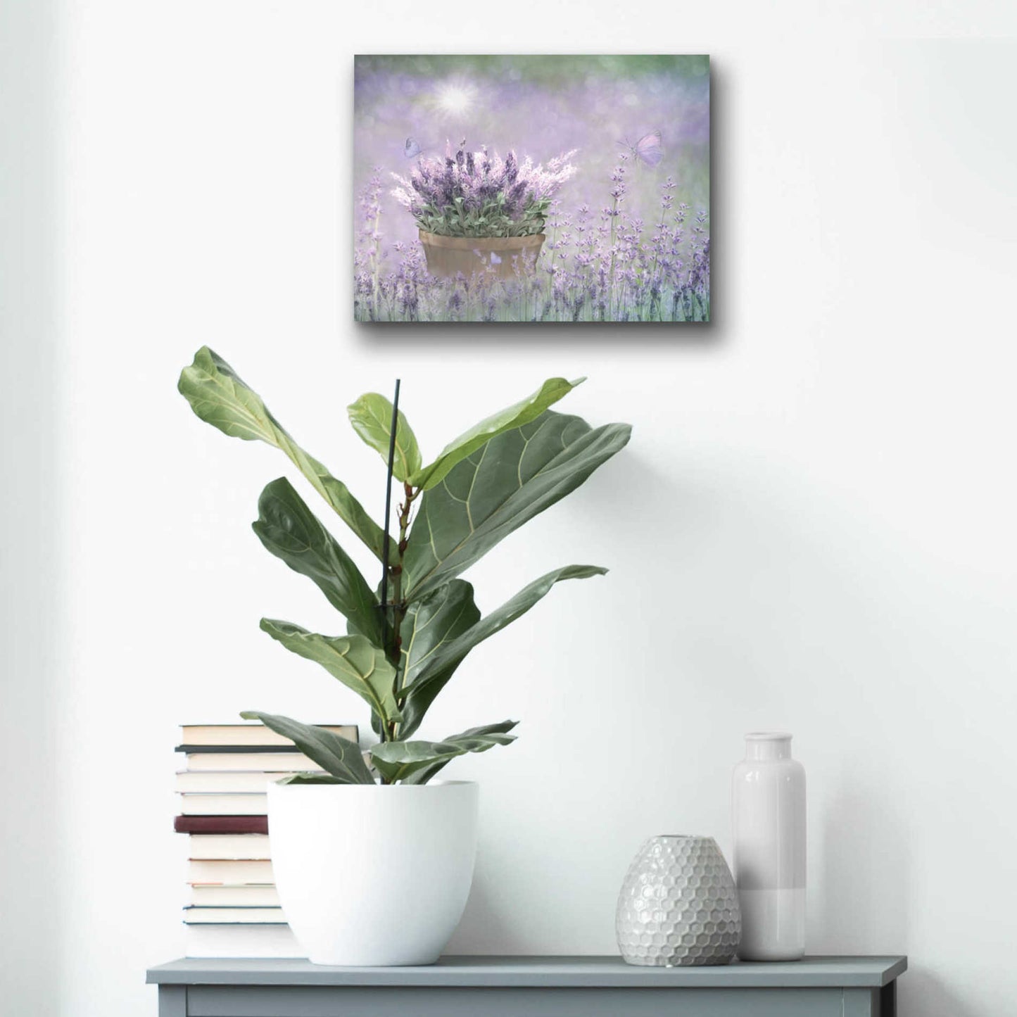 Epic Art 'Lavender Basket' by Lori Deiter Acrylic Glass Wall Art,16x12