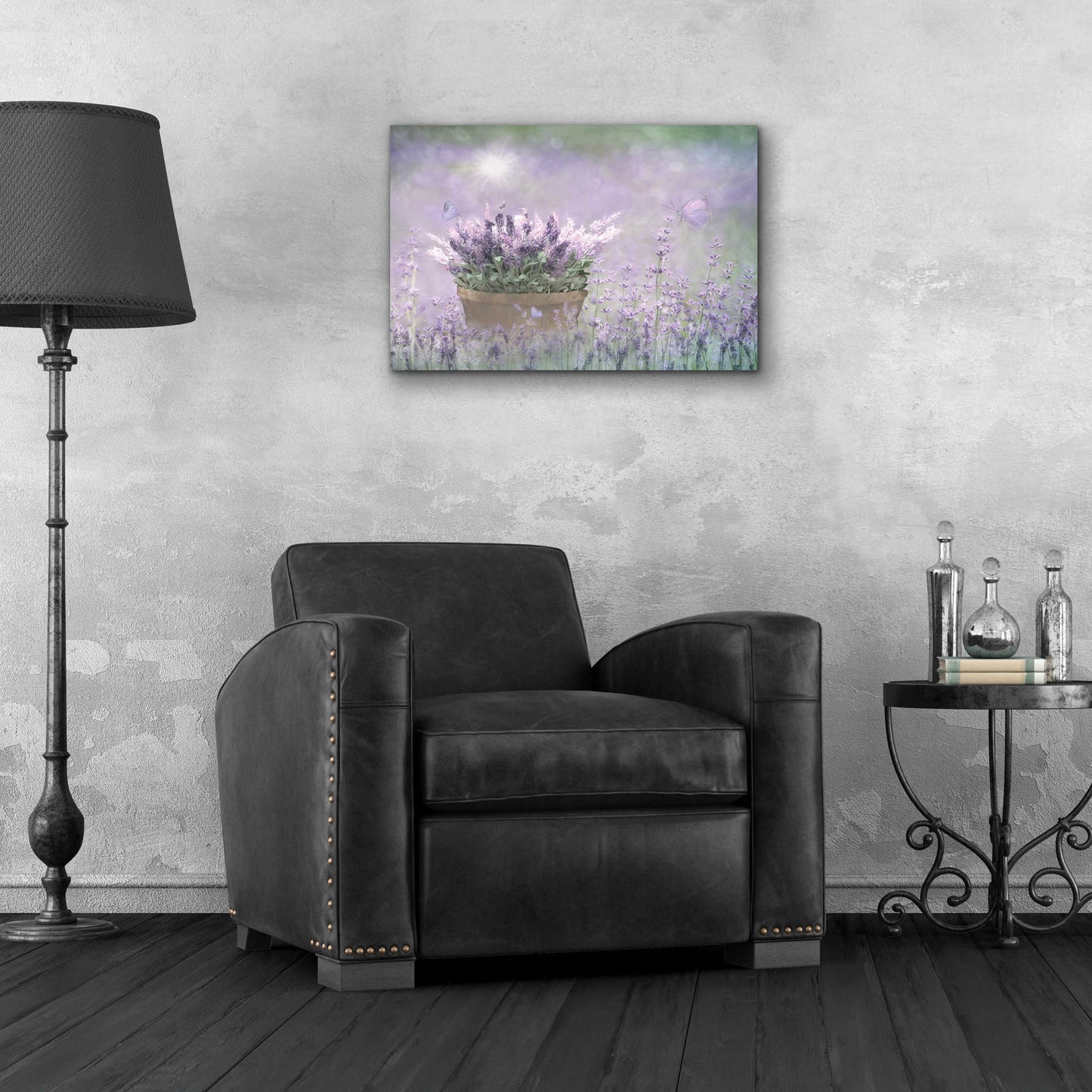 Epic Art 'Lavender Basket' by Lori Deiter Acrylic Glass Wall Art,24x16