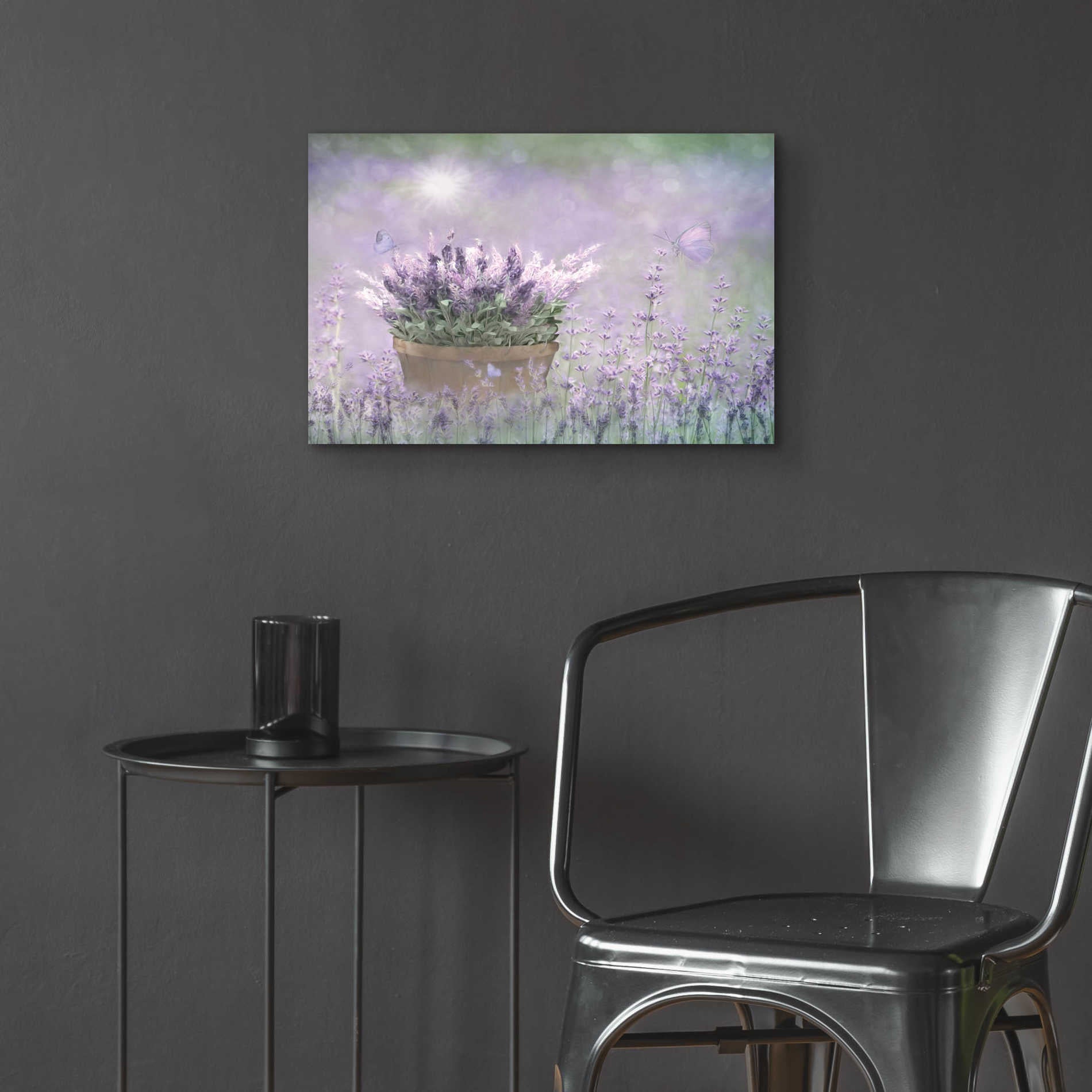 Epic Art 'Lavender Basket' by Lori Deiter Acrylic Glass Wall Art,24x16