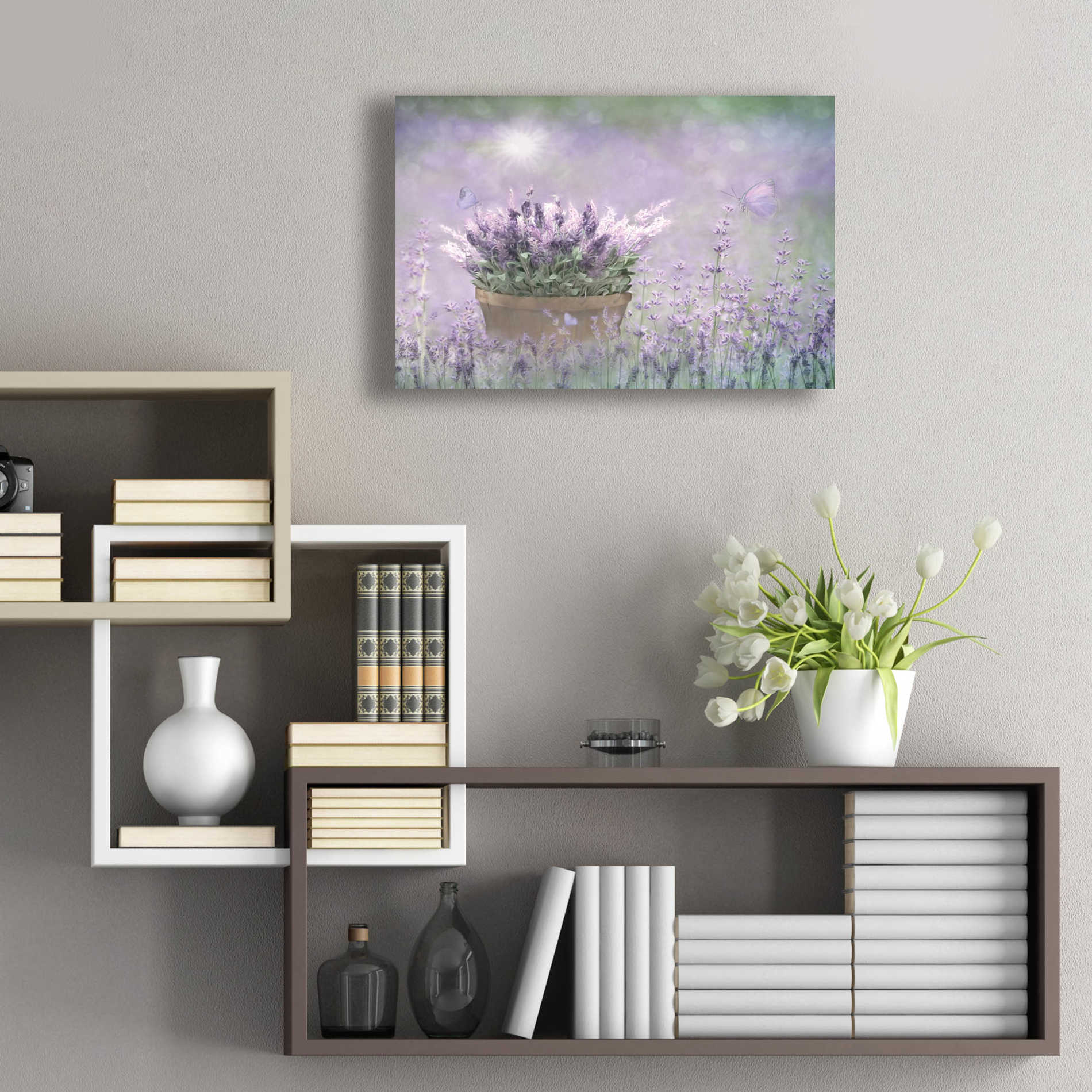 Epic Art 'Lavender Basket' by Lori Deiter Acrylic Glass Wall Art,24x16