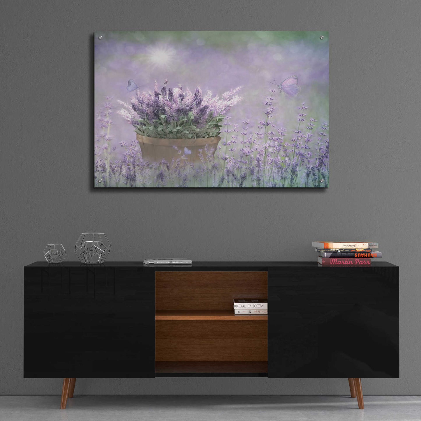 Epic Art 'Lavender Basket' by Lori Deiter Acrylic Glass Wall Art,36x24