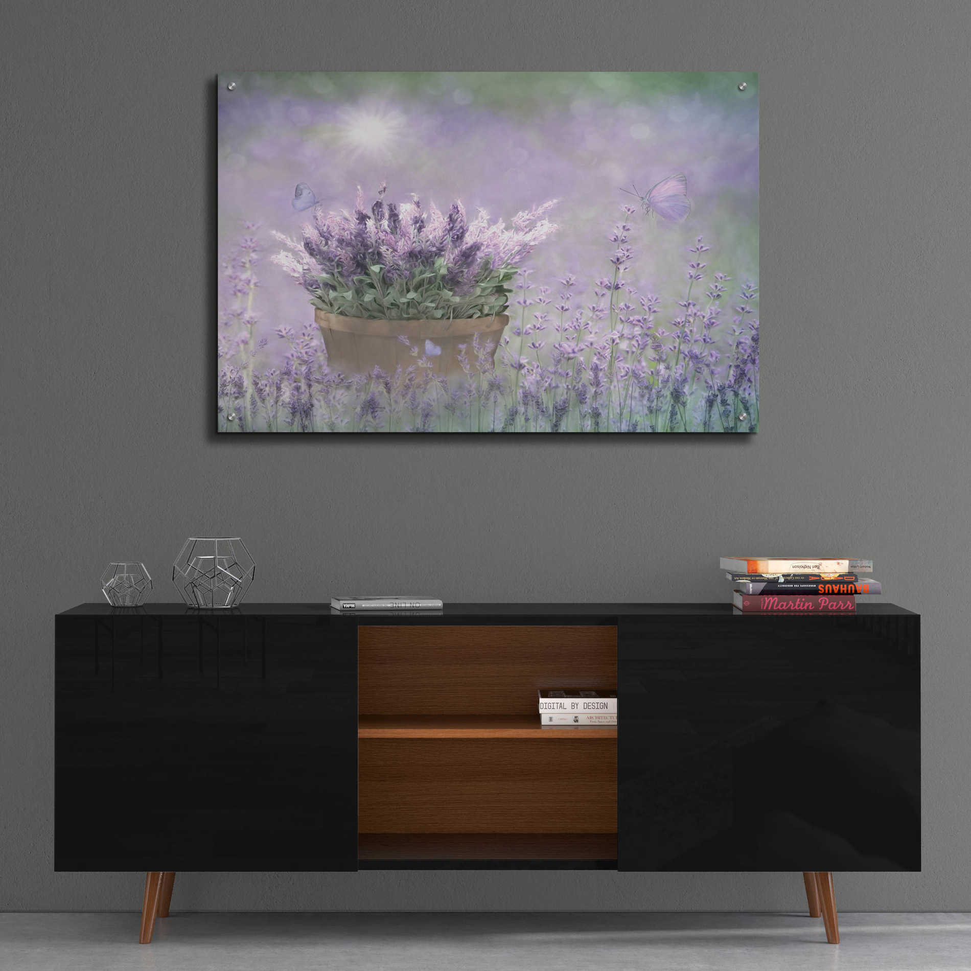 Epic Art 'Lavender Basket' by Lori Deiter Acrylic Glass Wall Art,36x24