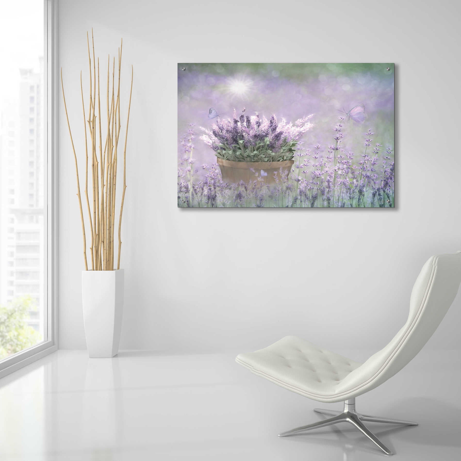 Epic Art 'Lavender Basket' by Lori Deiter Acrylic Glass Wall Art,36x24