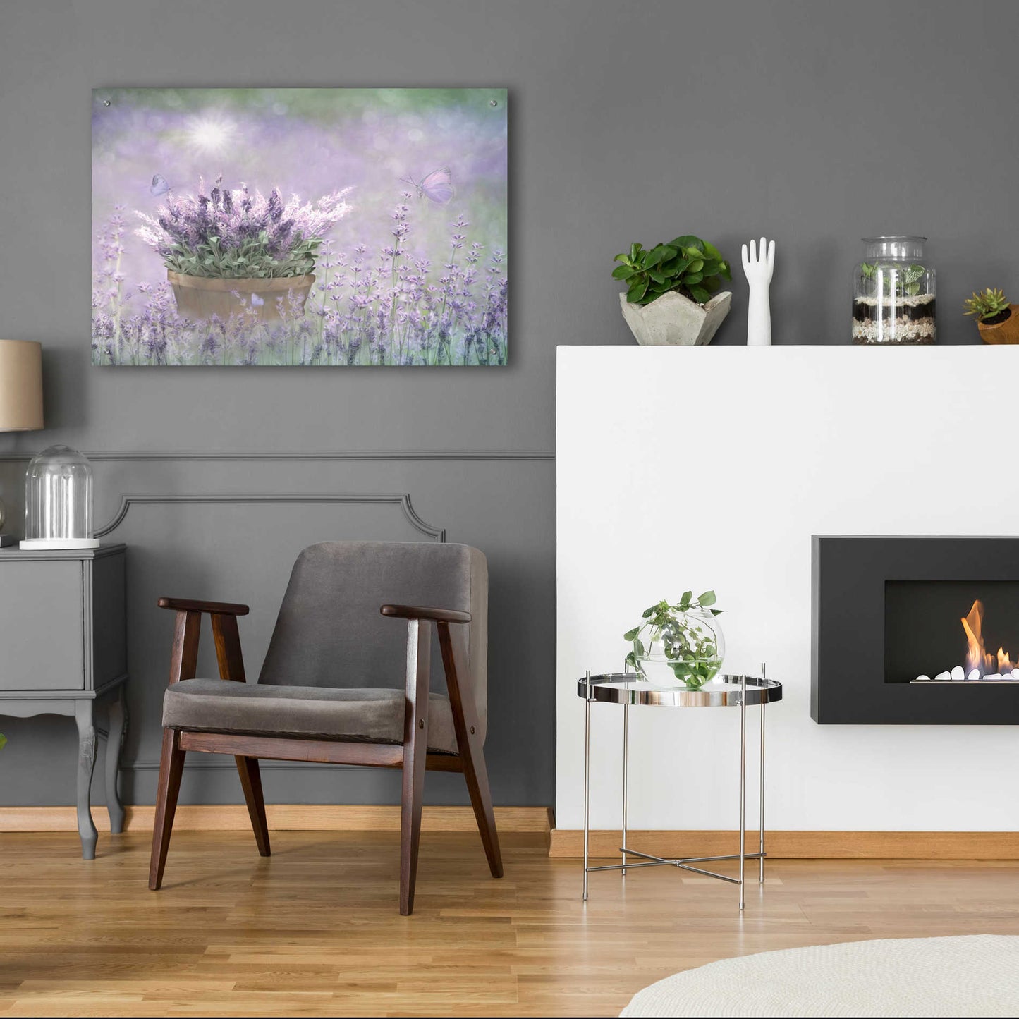 Epic Art 'Lavender Basket' by Lori Deiter Acrylic Glass Wall Art,36x24