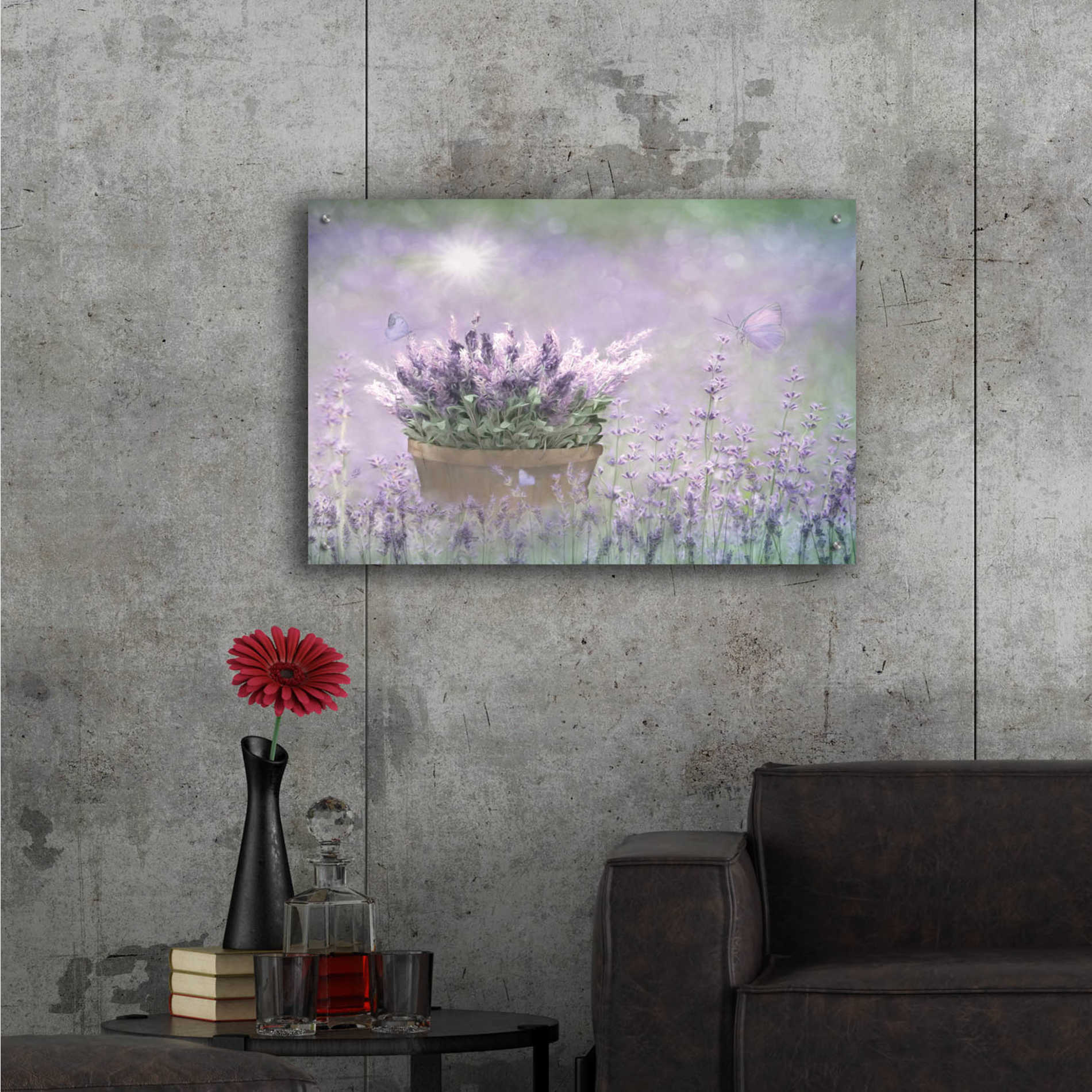 Epic Art 'Lavender Basket' by Lori Deiter Acrylic Glass Wall Art,36x24