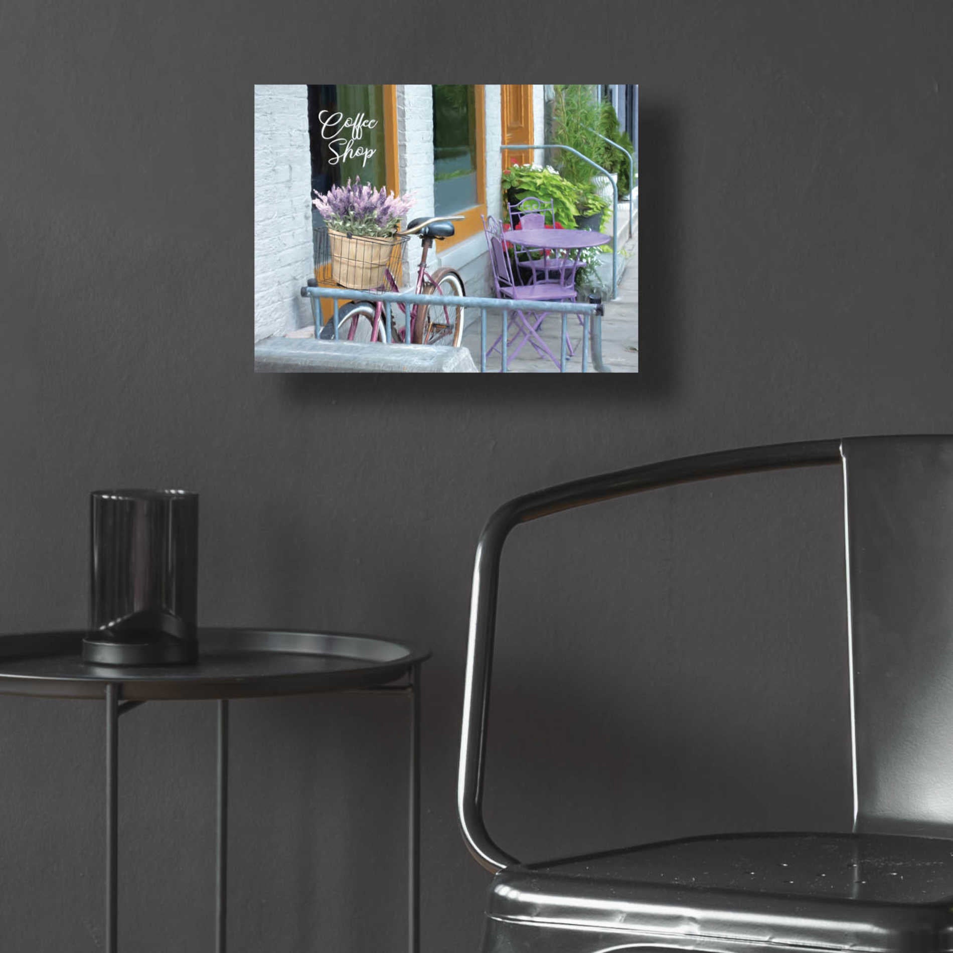 Epic Art 'Coffee Shop Visit' by Lori Deiter Acrylic Glass Wall Art,16x12