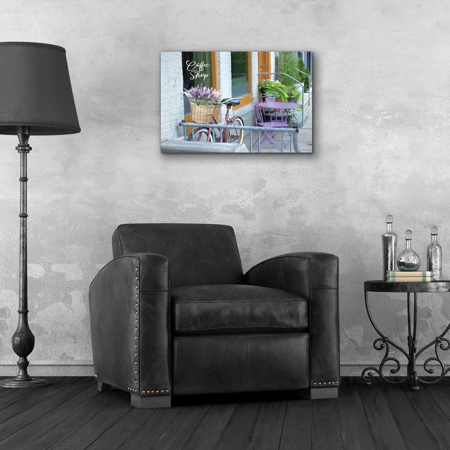 Epic Art 'Coffee Shop Visit' by Lori Deiter Acrylic Glass Wall Art,24x16