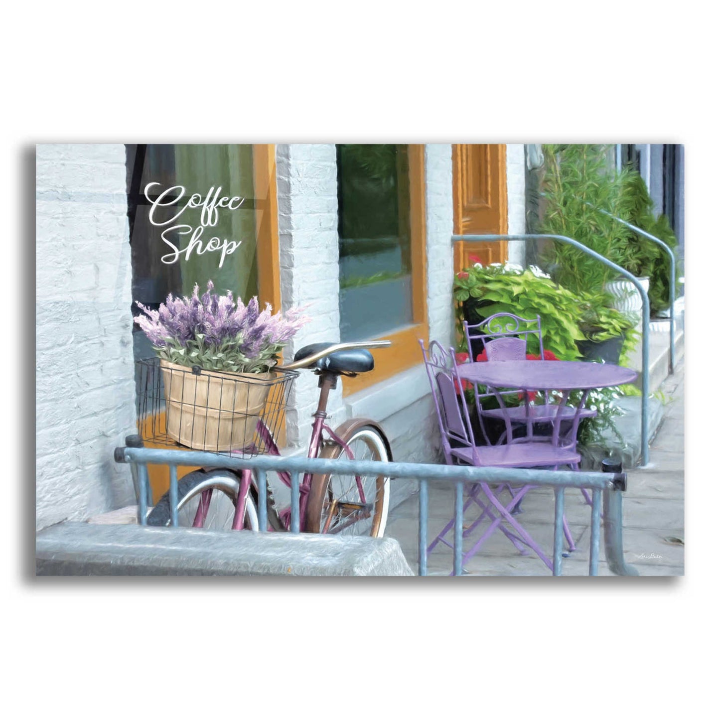 Epic Art 'Coffee Shop Visit' by Lori Deiter Acrylic Glass Wall Art,24x16