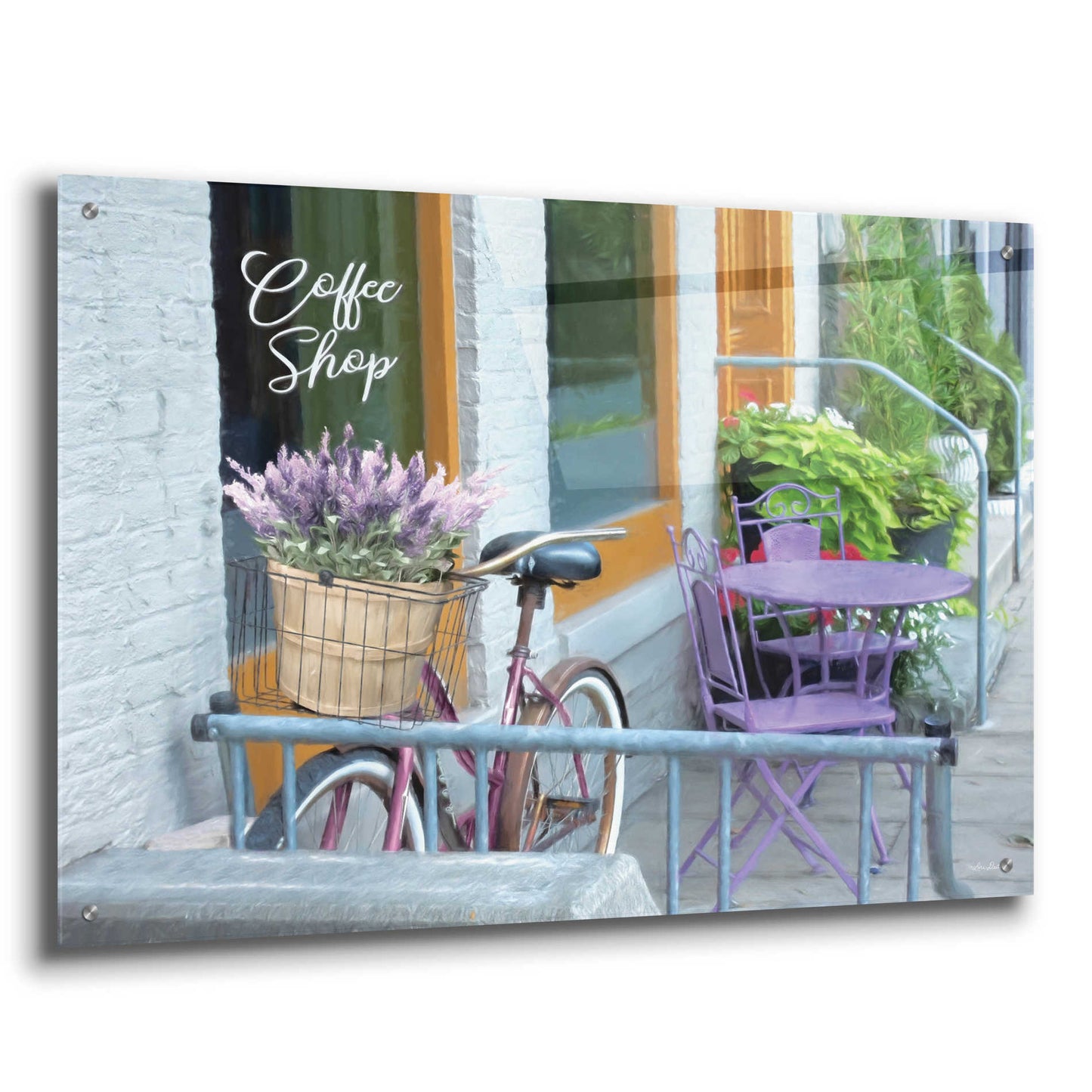 Epic Art 'Coffee Shop Visit' by Lori Deiter Acrylic Glass Wall Art,36x24