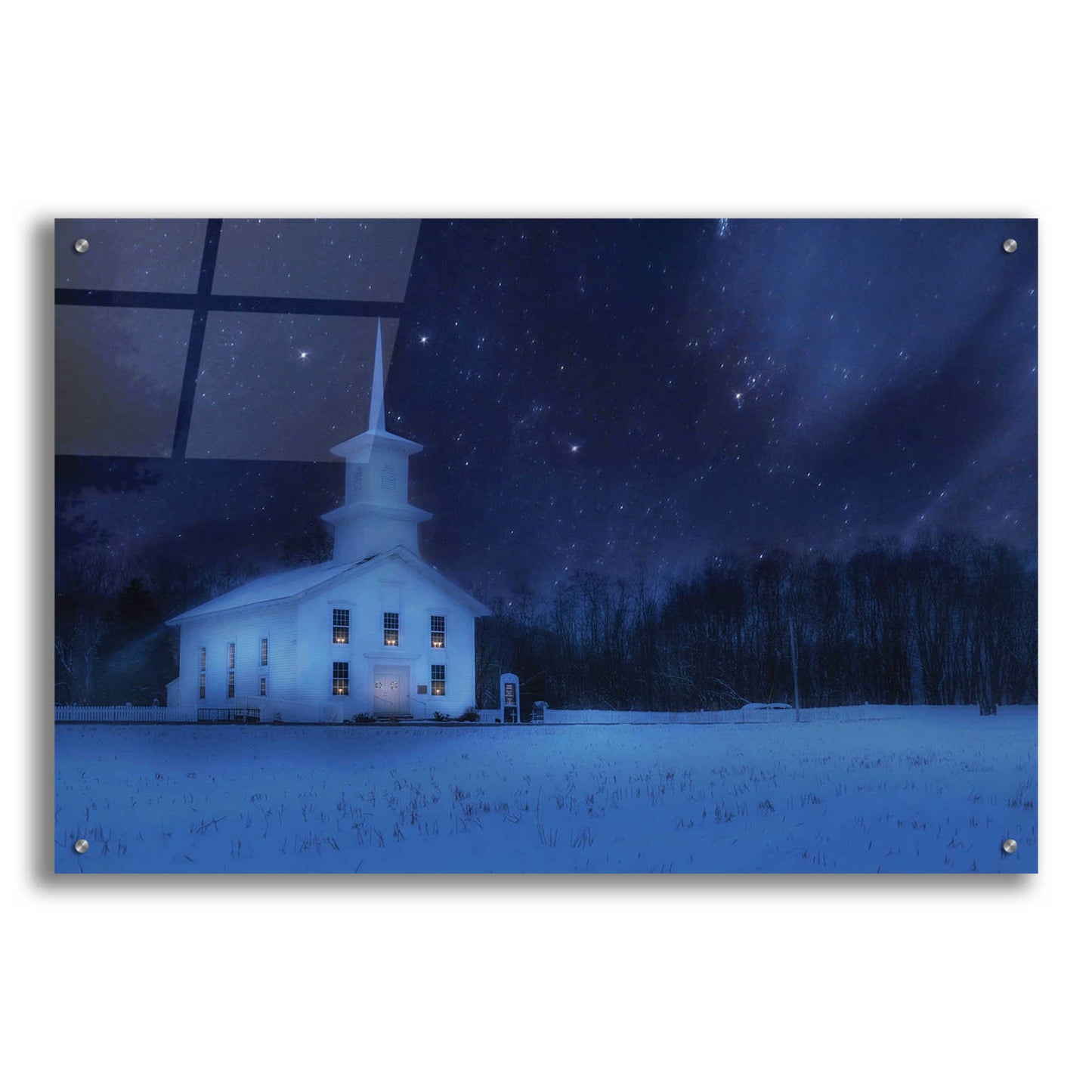 Epic Art 'Starry Night Church' by Lori Deiter Acrylic Glass Wall Art,36x24