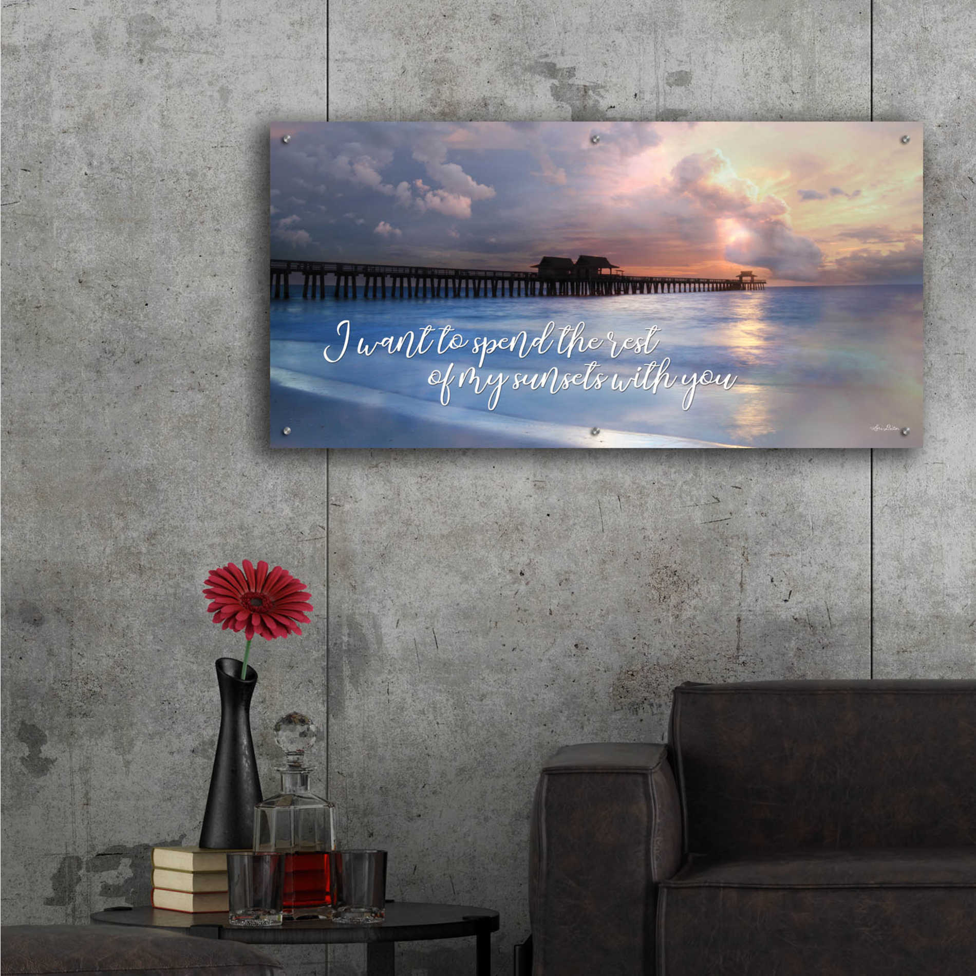 Epic Art 'Rest of My Sunsets I' by Lori Deiter Acrylic Glass Wall Art,48x24