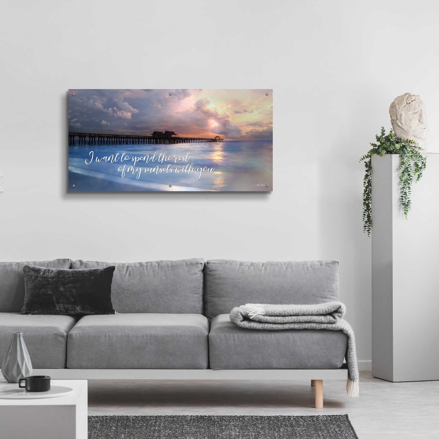 Epic Art 'Rest of My Sunsets I' by Lori Deiter Acrylic Glass Wall Art,48x24