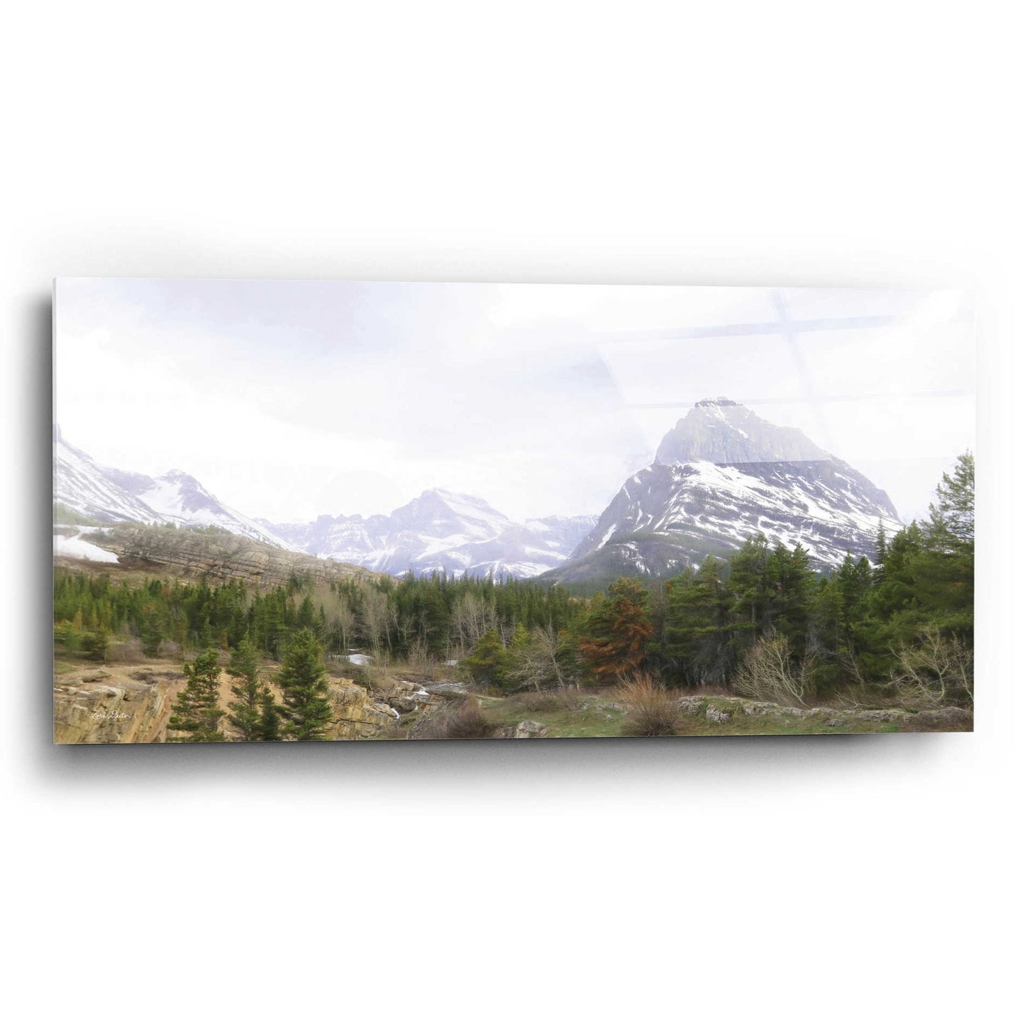 Epic Art 'Many Glacier Landscape' by Lori Deiter Acrylic Glass Wall Art,24x12