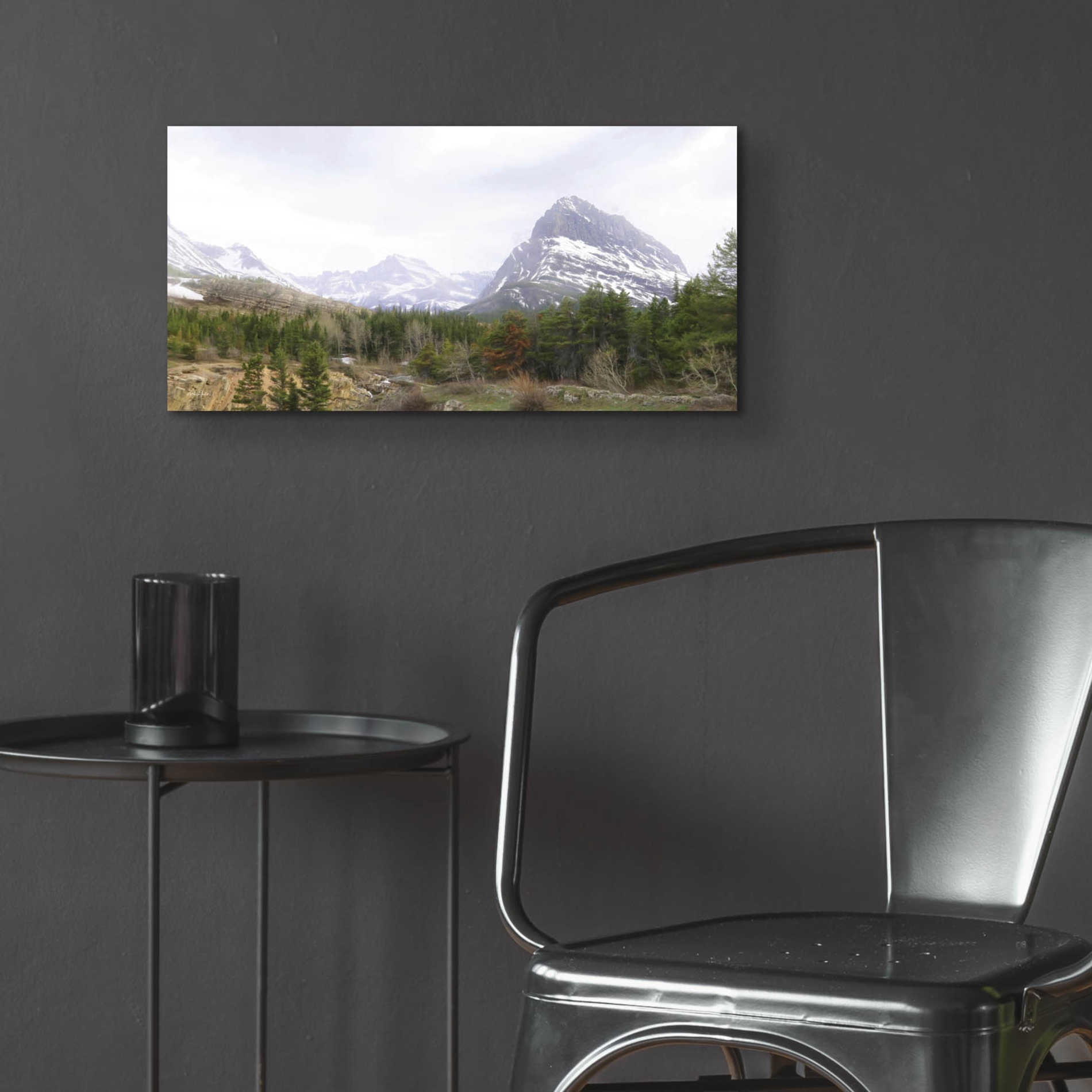 Epic Art 'Many Glacier Landscape' by Lori Deiter Acrylic Glass Wall Art,24x12