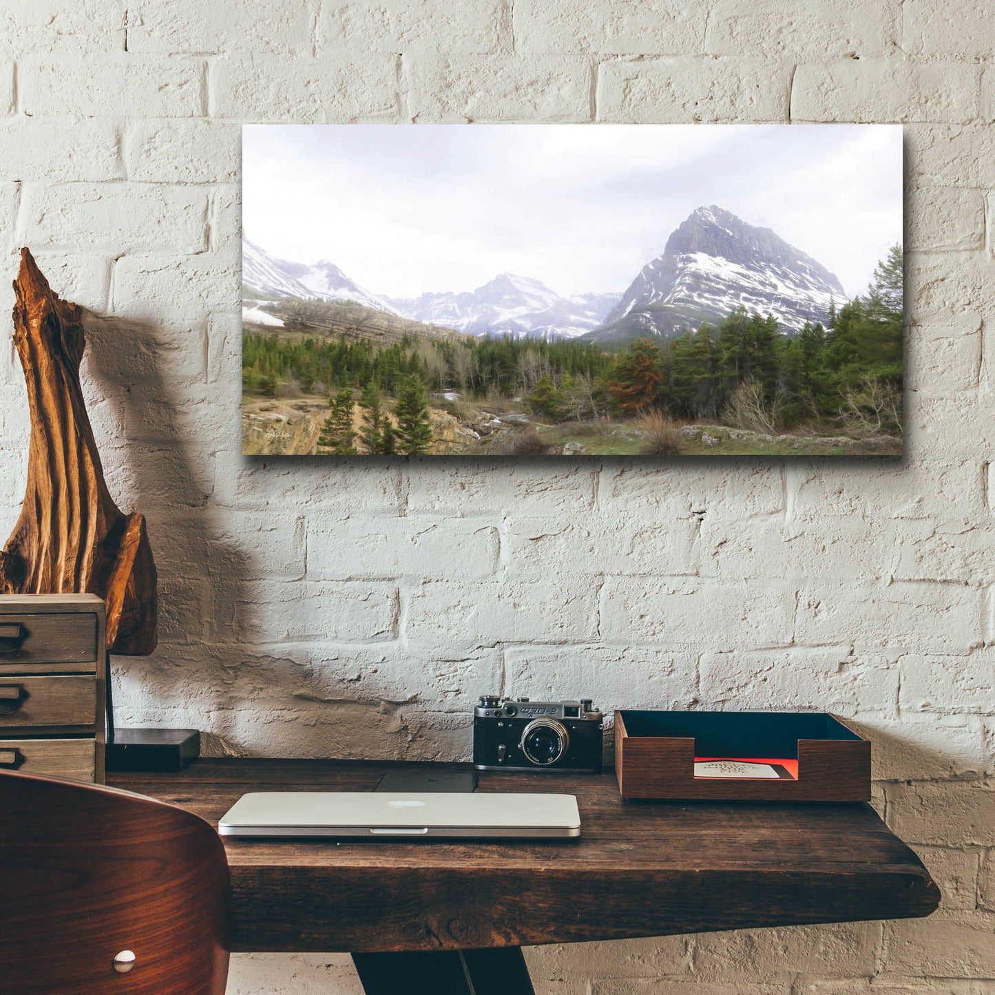 Epic Art 'Many Glacier Landscape' by Lori Deiter Acrylic Glass Wall Art,24x12