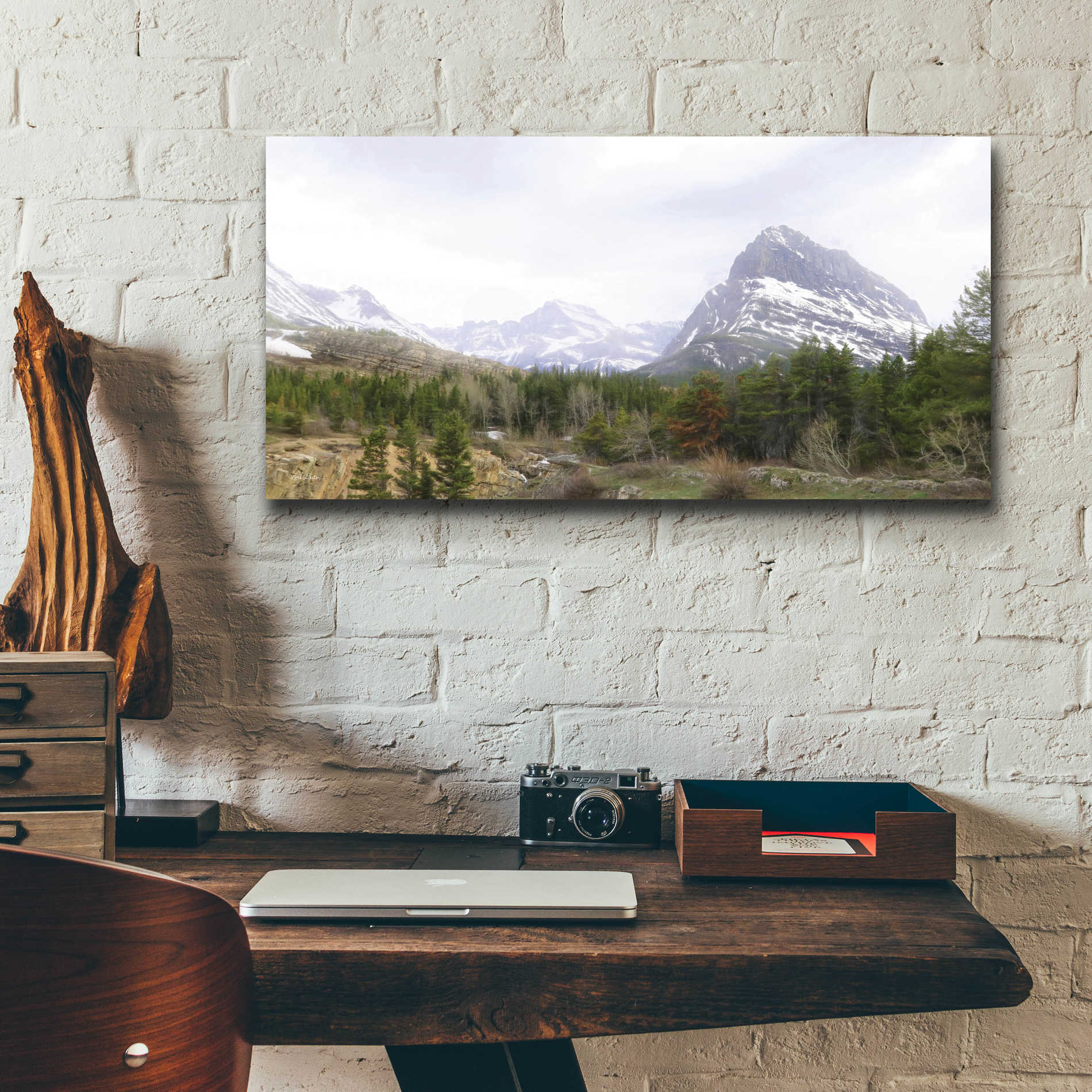 Epic Art 'Many Glacier Landscape' by Lori Deiter Acrylic Glass Wall Art,24x12