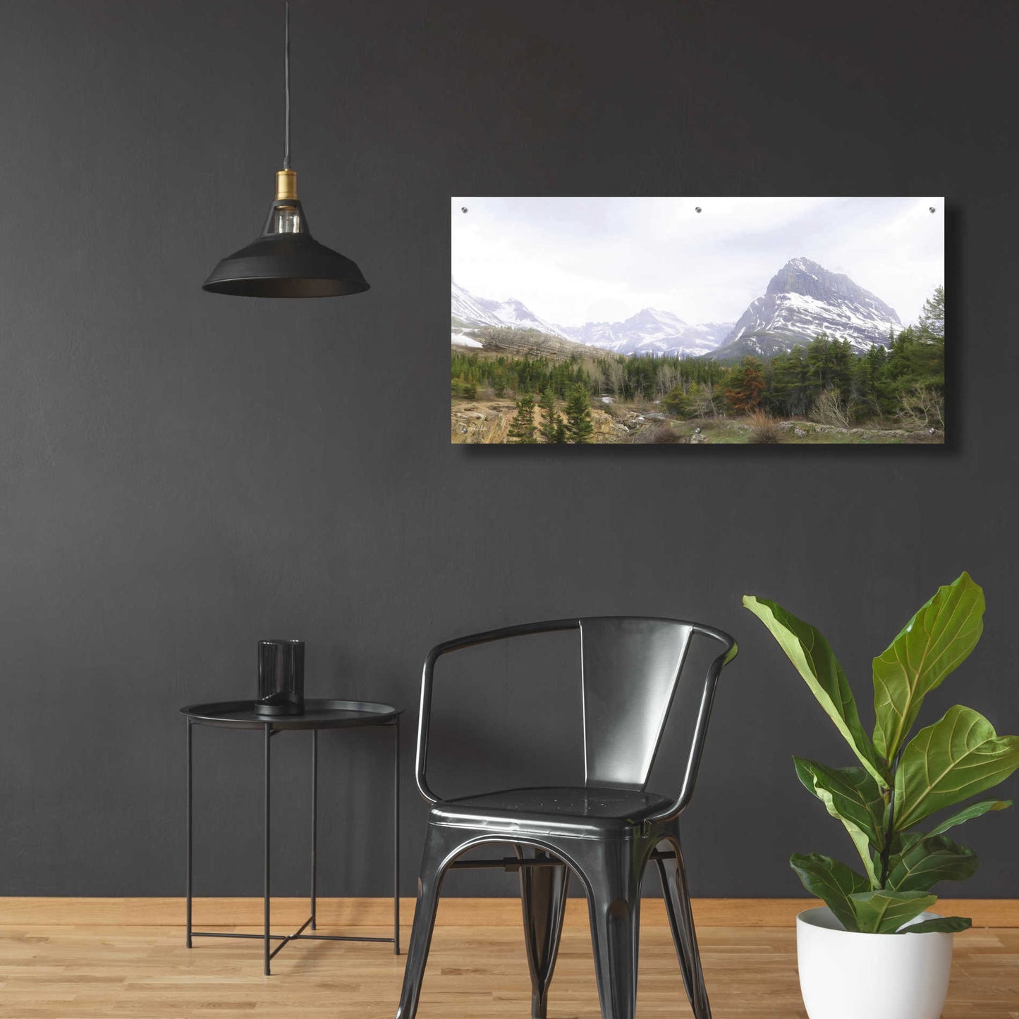 Epic Art 'Many Glacier Landscape' by Lori Deiter Acrylic Glass Wall Art,48x24