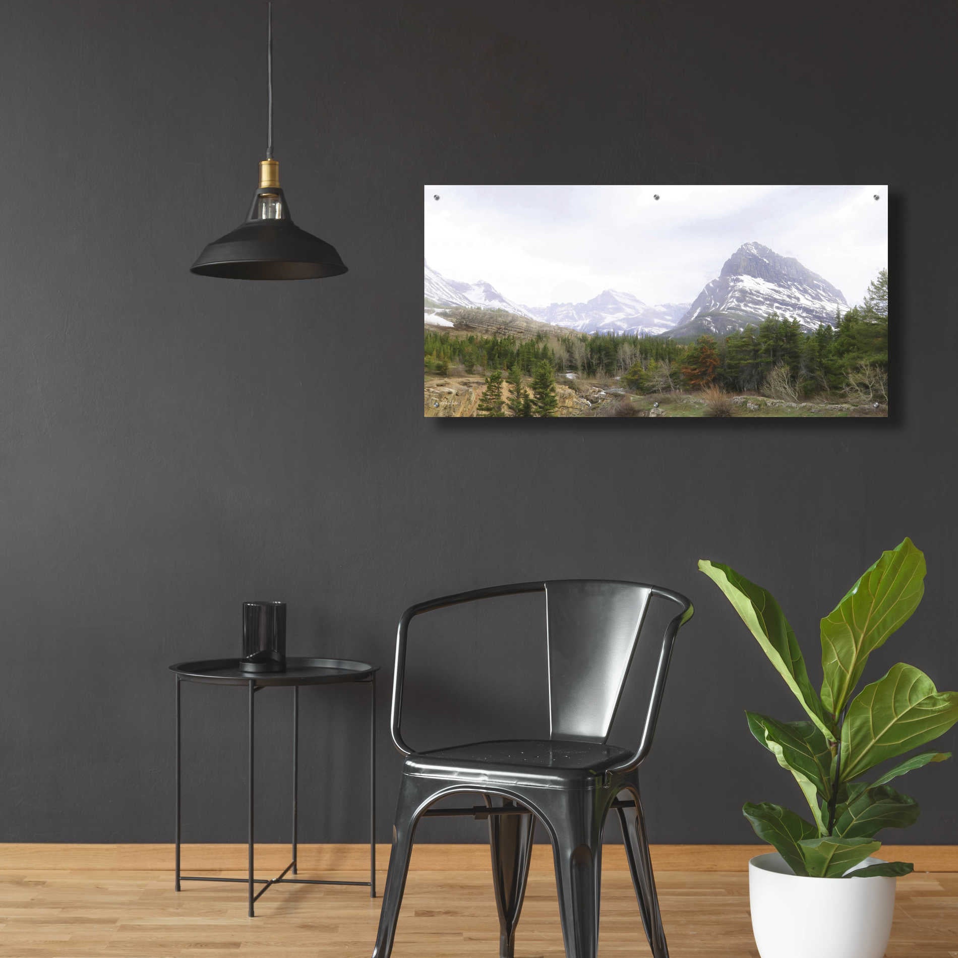 Epic Art 'Many Glacier Landscape' by Lori Deiter Acrylic Glass Wall Art,48x24