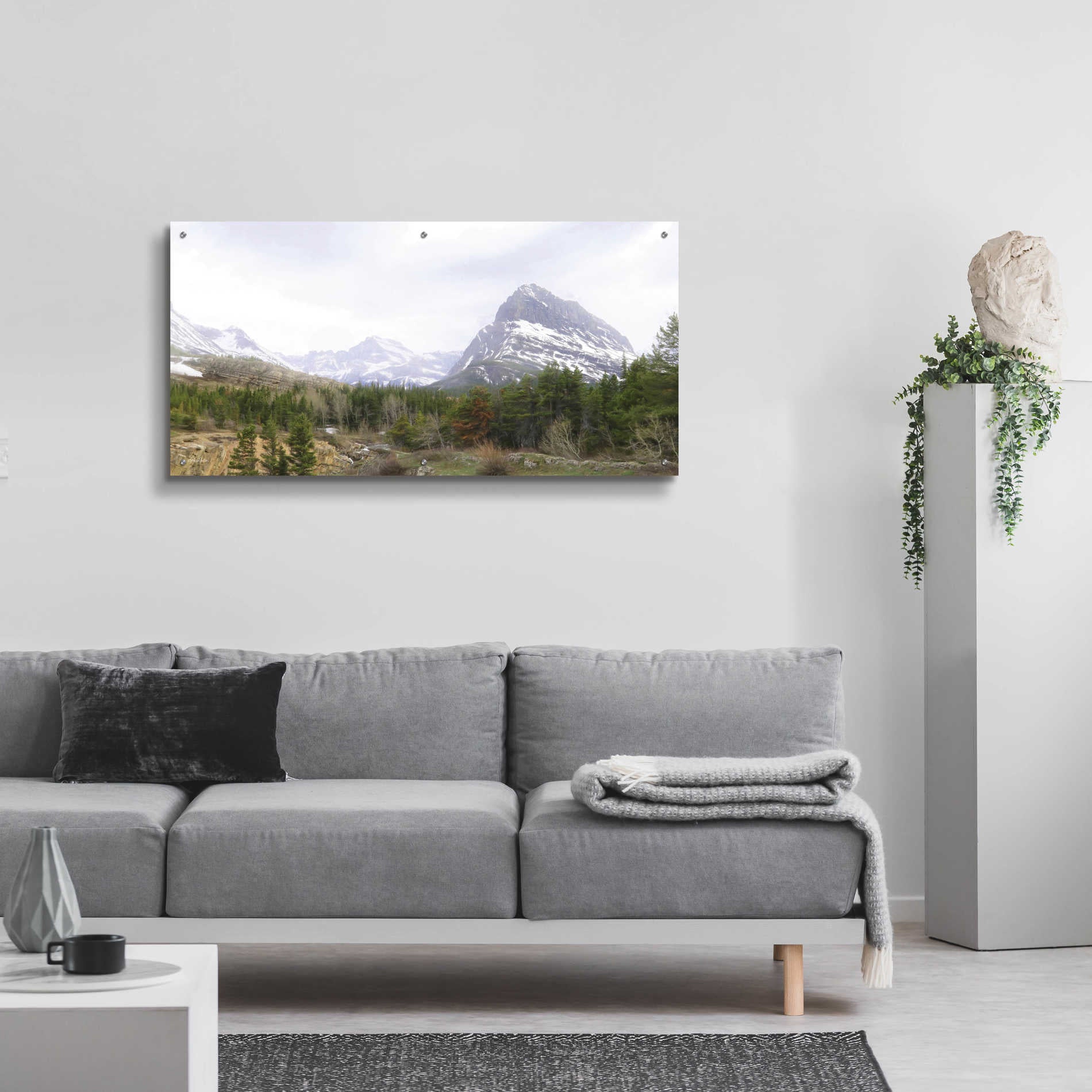 Epic Art 'Many Glacier Landscape' by Lori Deiter Acrylic Glass Wall Art,48x24