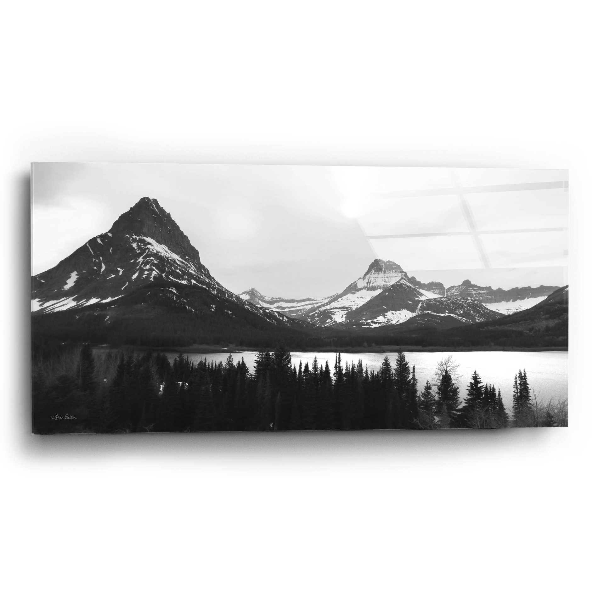 Epic Art 'Swiftcurrent Lake' by Lori Deiter Acrylic Glass Wall Art,24x12