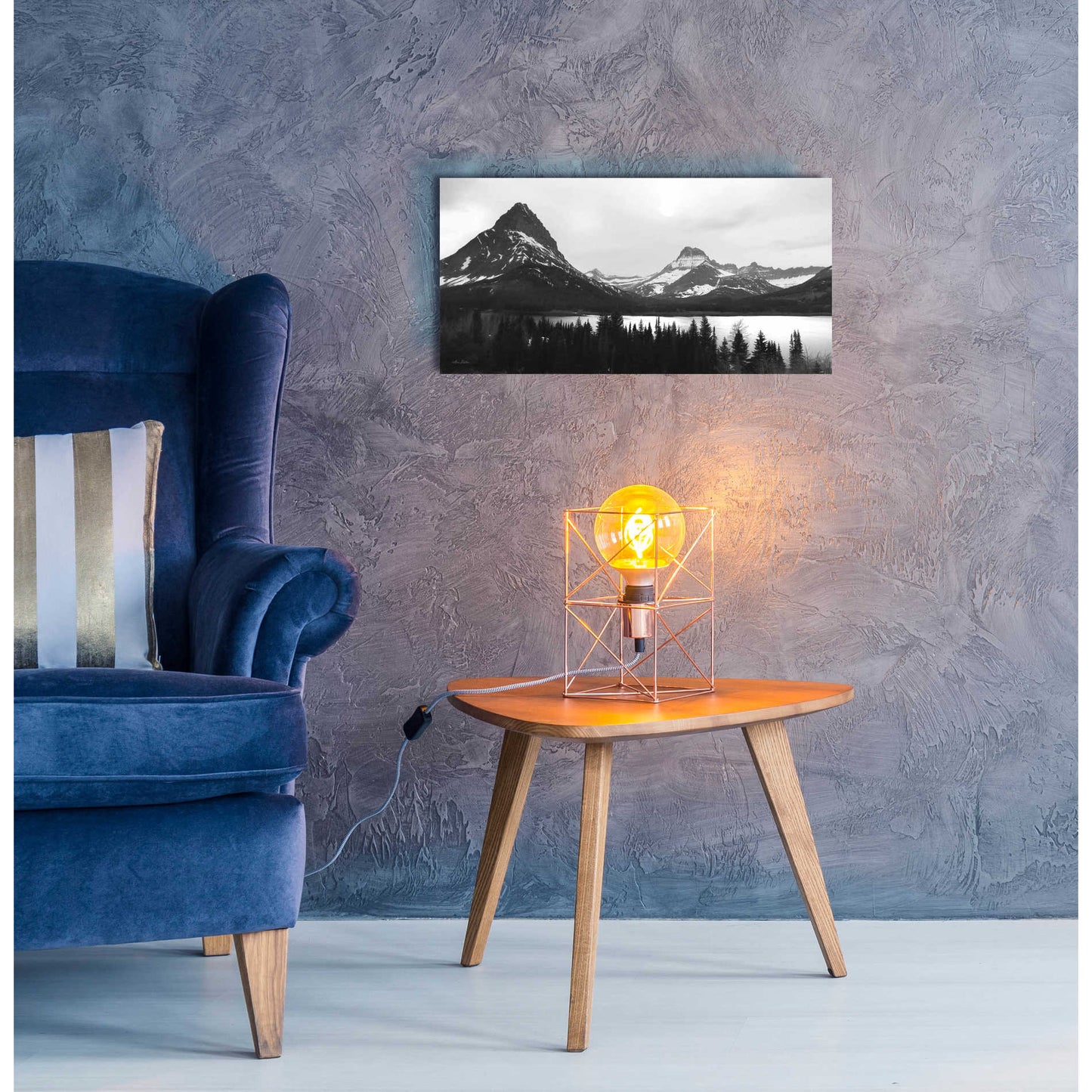 Epic Art 'Swiftcurrent Lake' by Lori Deiter Acrylic Glass Wall Art,24x12