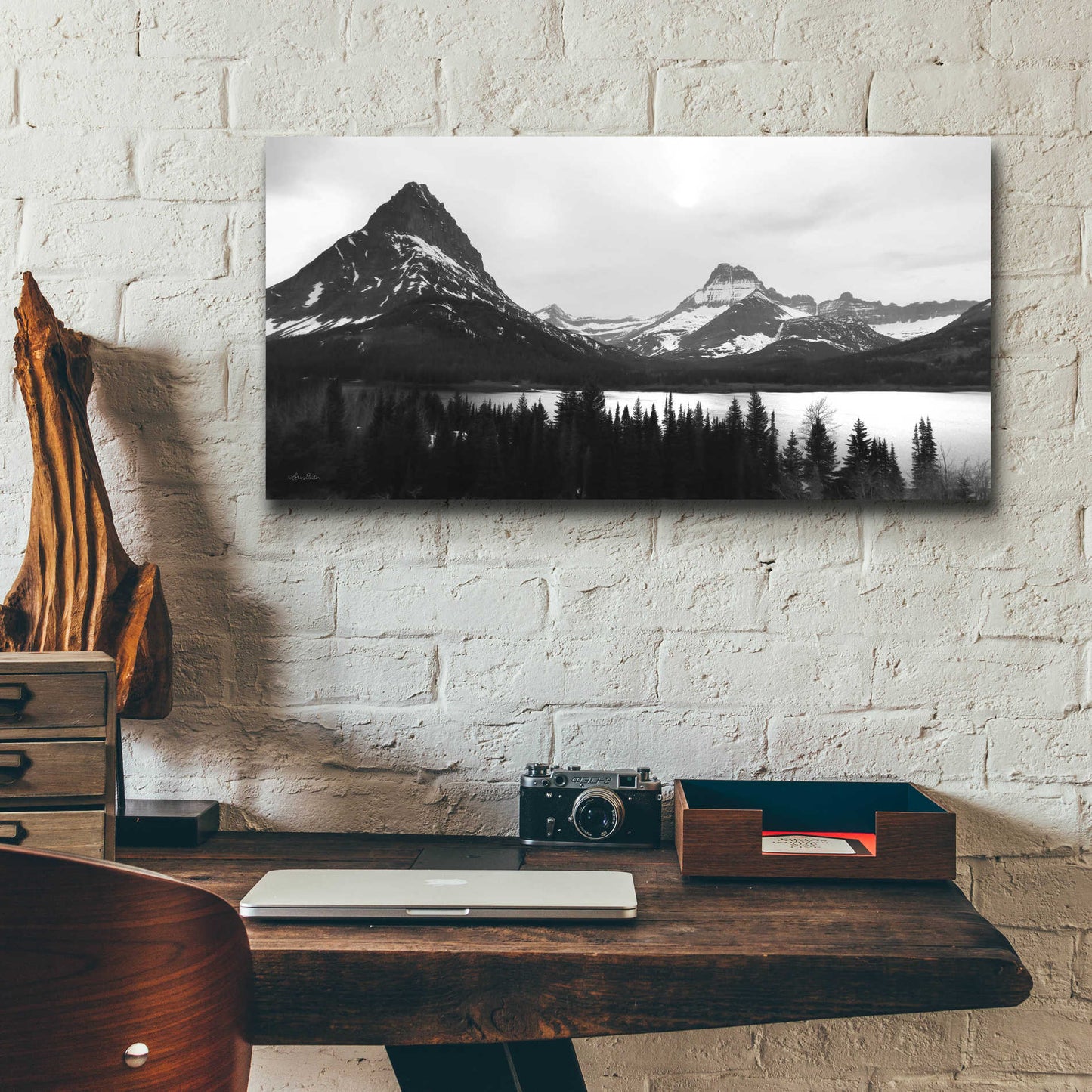 Epic Art 'Swiftcurrent Lake' by Lori Deiter Acrylic Glass Wall Art,24x12