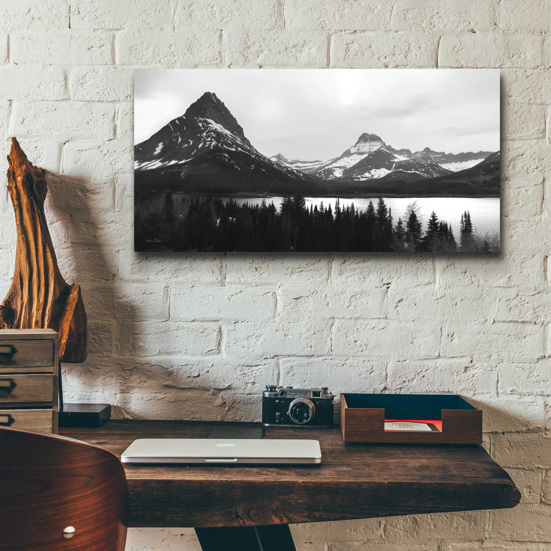 Epic Art 'Swiftcurrent Lake' by Lori Deiter Acrylic Glass Wall Art,24x12