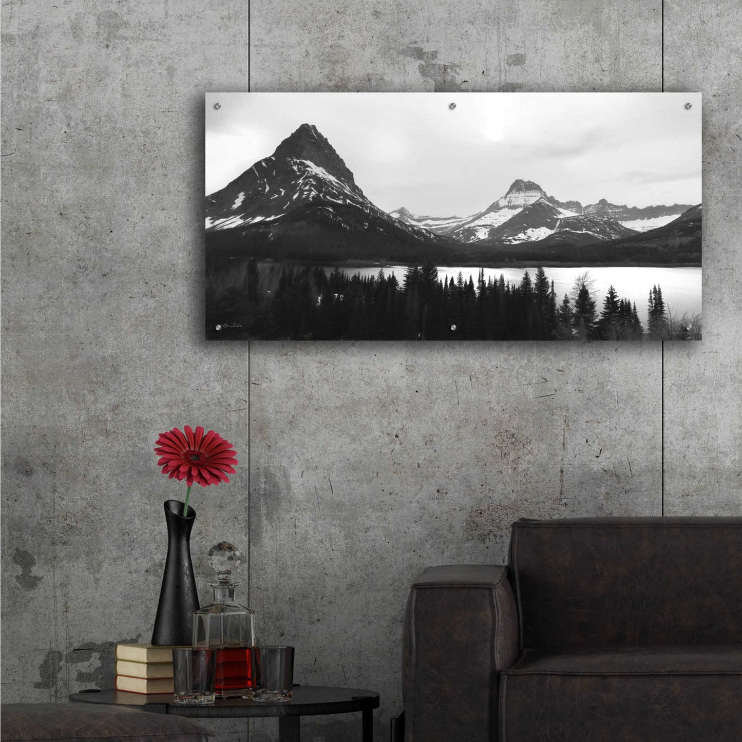 Epic Art 'Swiftcurrent Lake' by Lori Deiter Acrylic Glass Wall Art,48x24