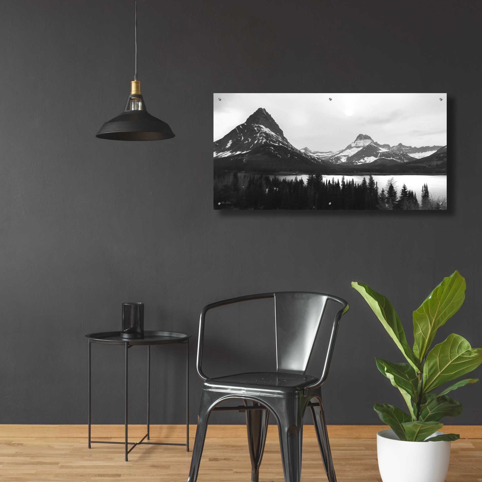 Epic Art 'Swiftcurrent Lake' by Lori Deiter Acrylic Glass Wall Art,48x24