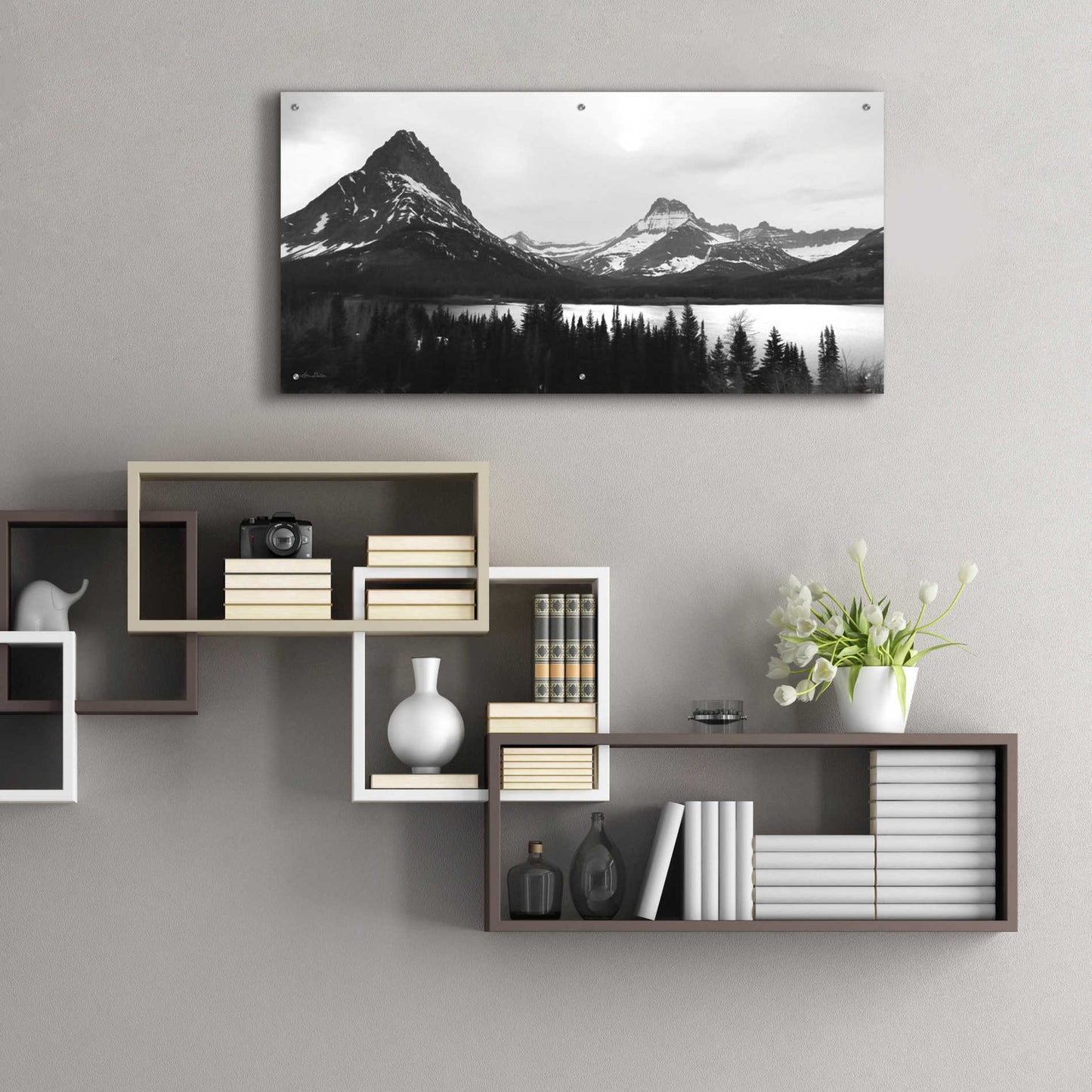 Epic Art 'Swiftcurrent Lake' by Lori Deiter Acrylic Glass Wall Art,48x24